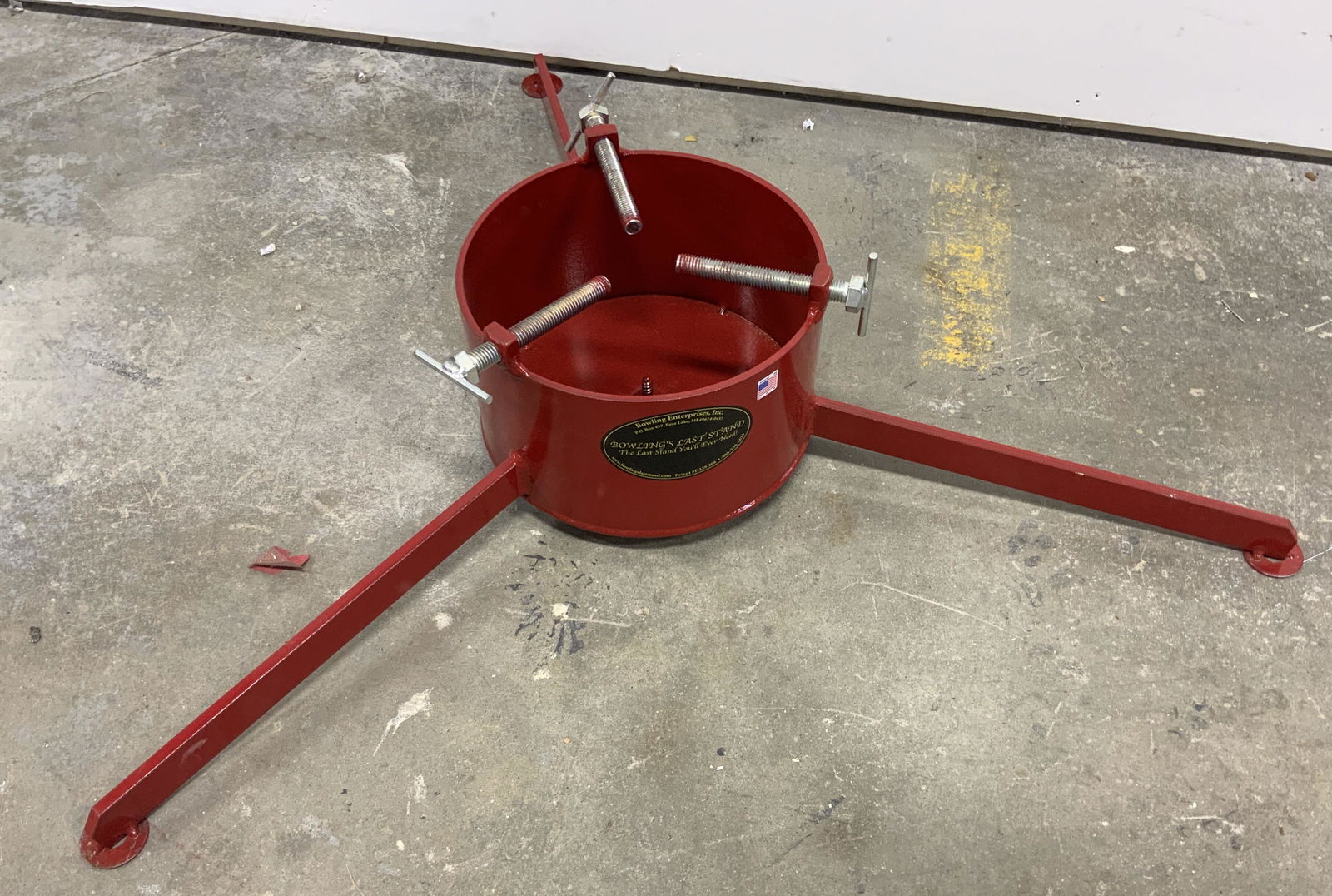 Bowling Enterprises Inc Red Metal Xmas Tree Base (1 of 7)