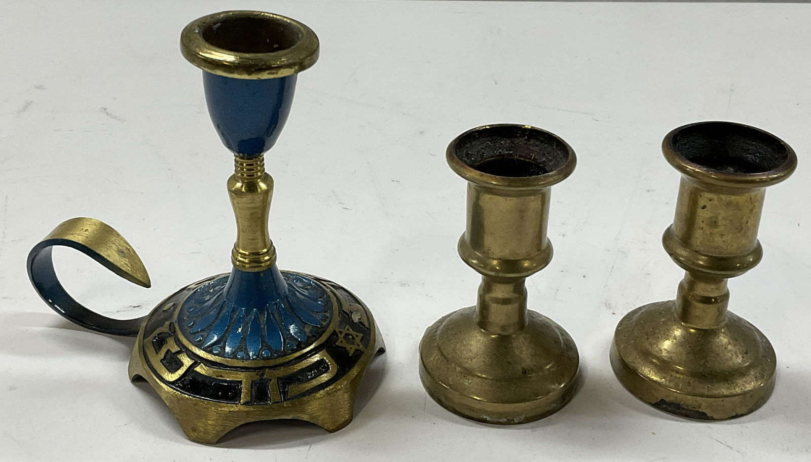 Lot 3 Brass Candle Holders (1 of 5)