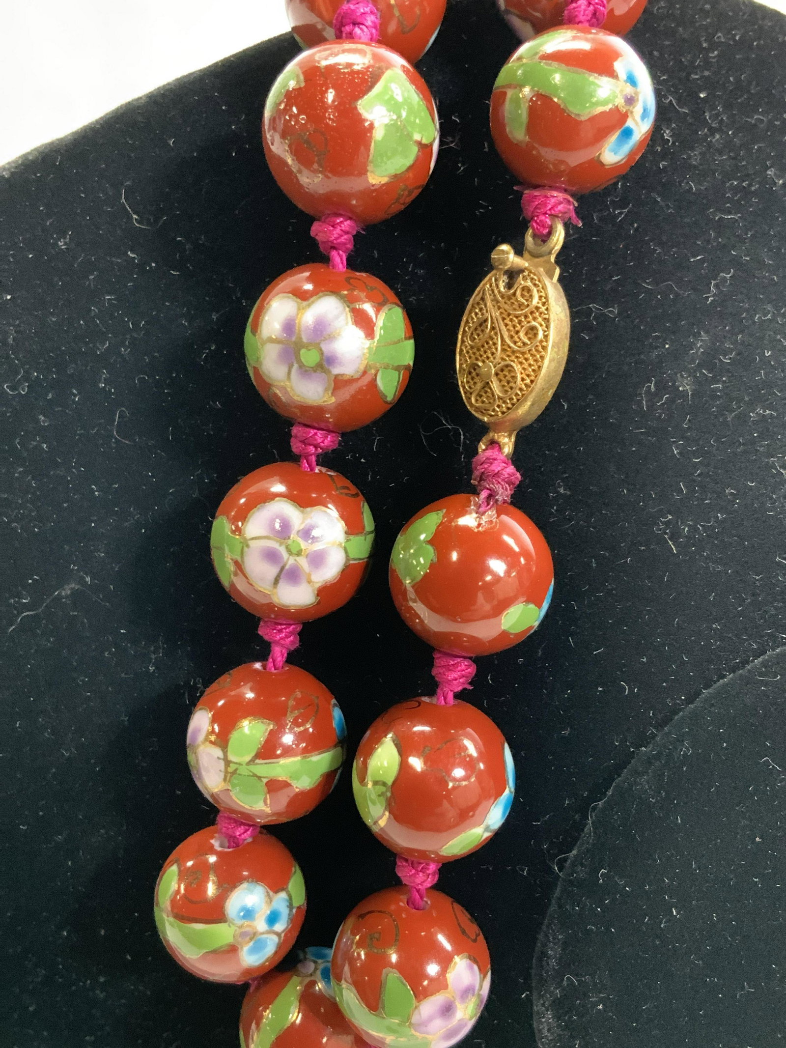 Chinese Cloisonné Bead Necklace, Jewelry (1 of 4)
