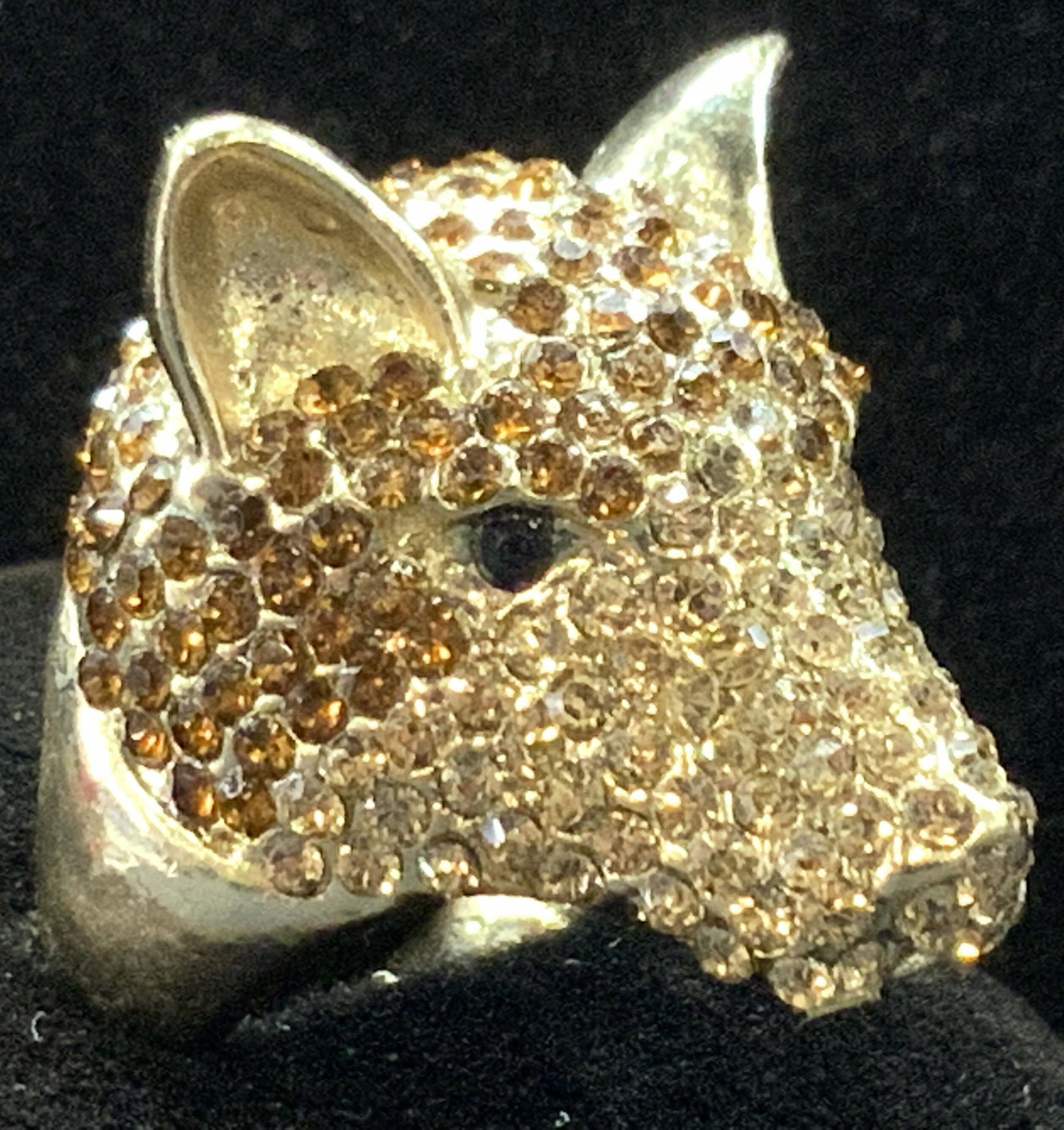 Rhinestone Statement Animal Head Ring (1 of 8)