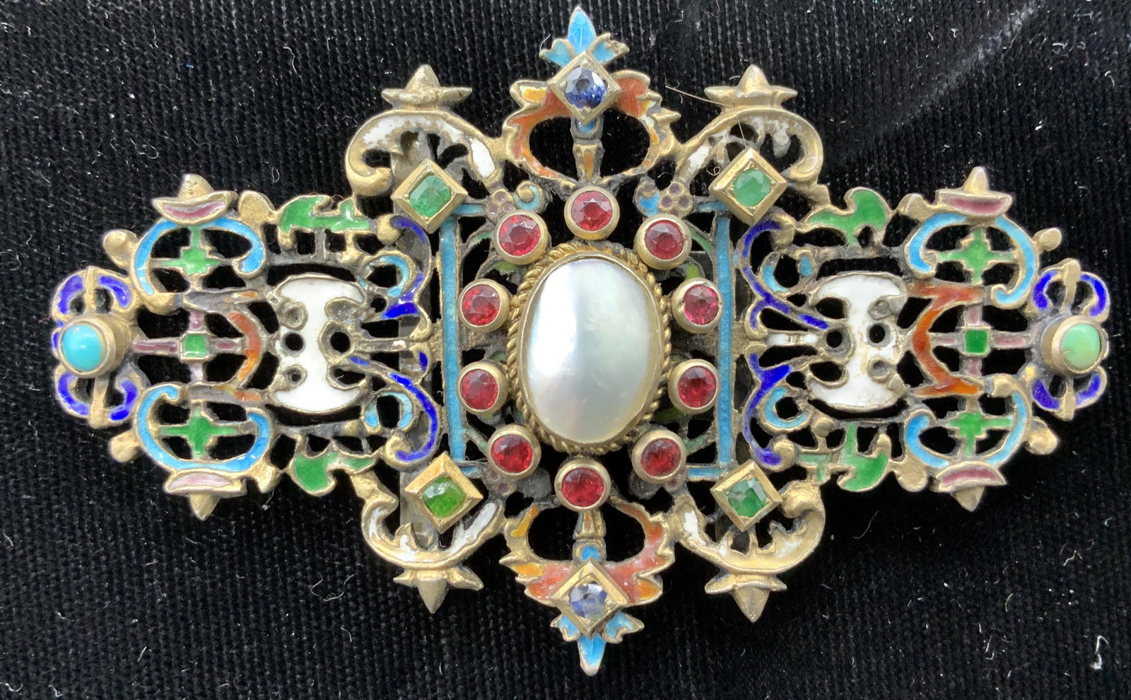 Silver Enamel Asian Jewelry Accessory (1 of 5)