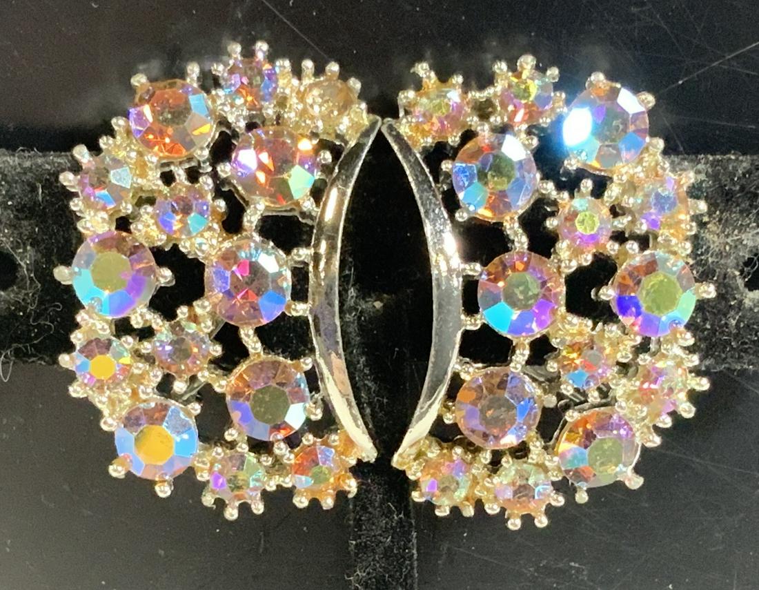 Aurora Borealis Crystal Cocktail Clip On Earrings (1 of 4)