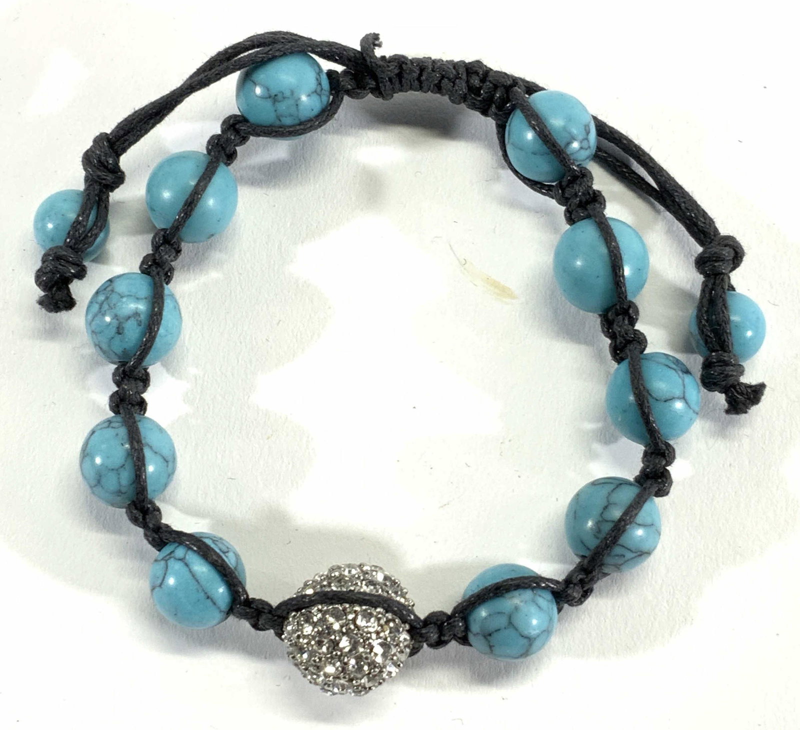 Turquoise Style & Crystal Beaded Bracelet (1 of 4)