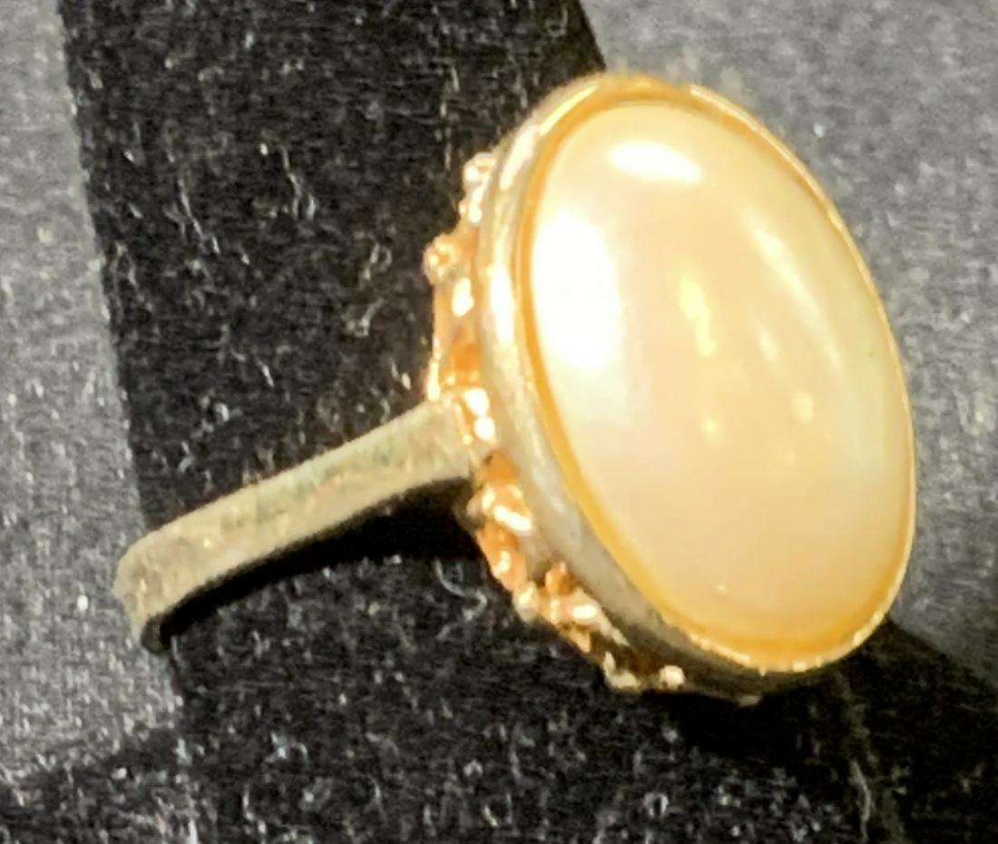18K Gold Filled Pearl Cabochon Cocktail Ring (1 of 4)