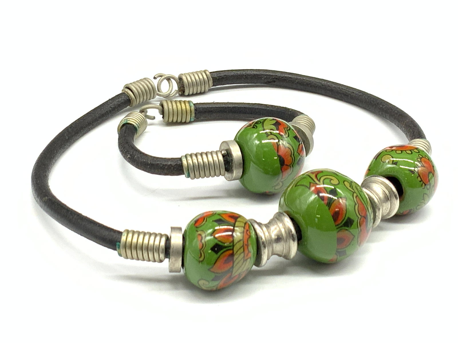 Set2 Vtg Handmade Ceramic Bead Bracelet & Necklace (1 of 10)