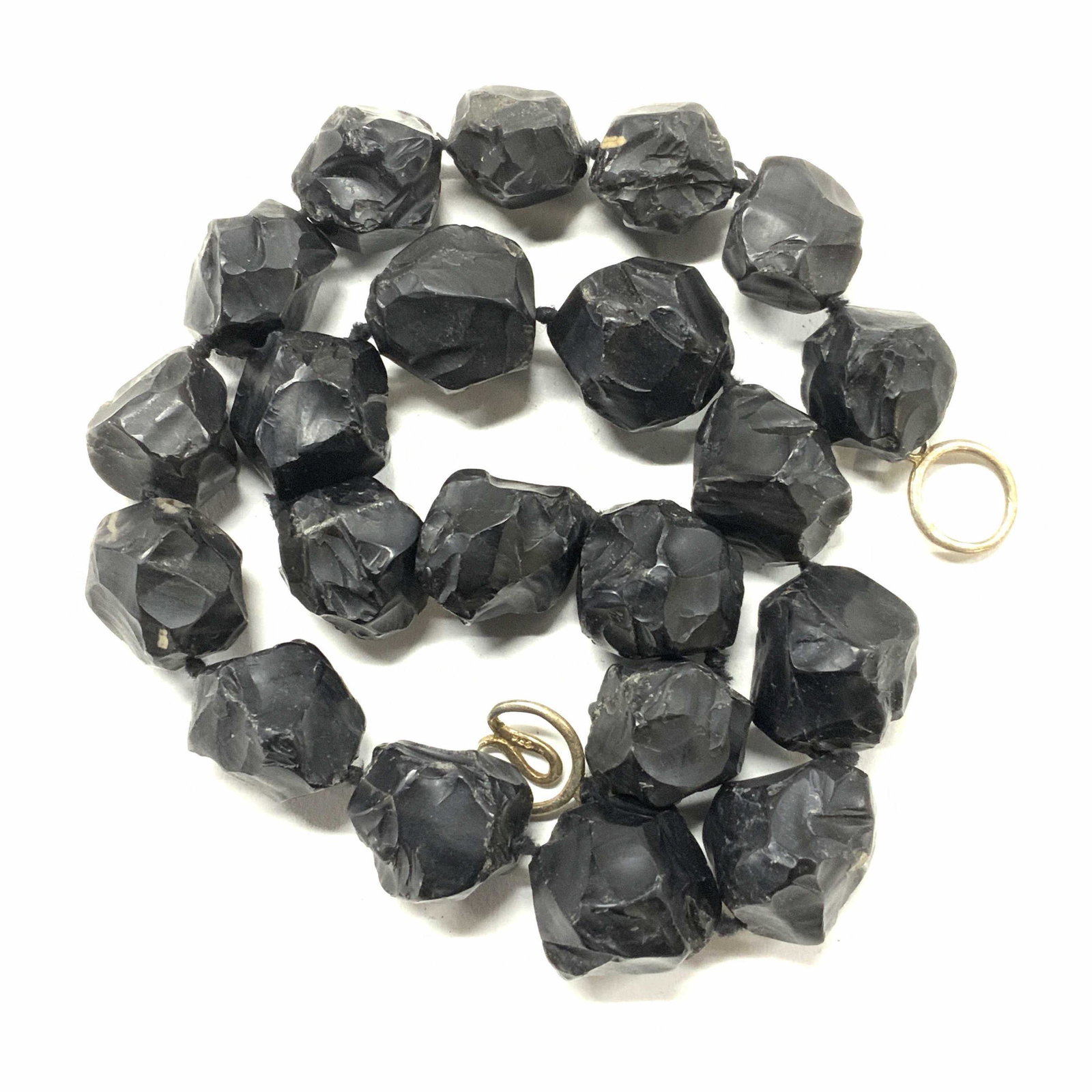 Vintage Rough Cut Natural Black Stone Necklace (1 of 4)