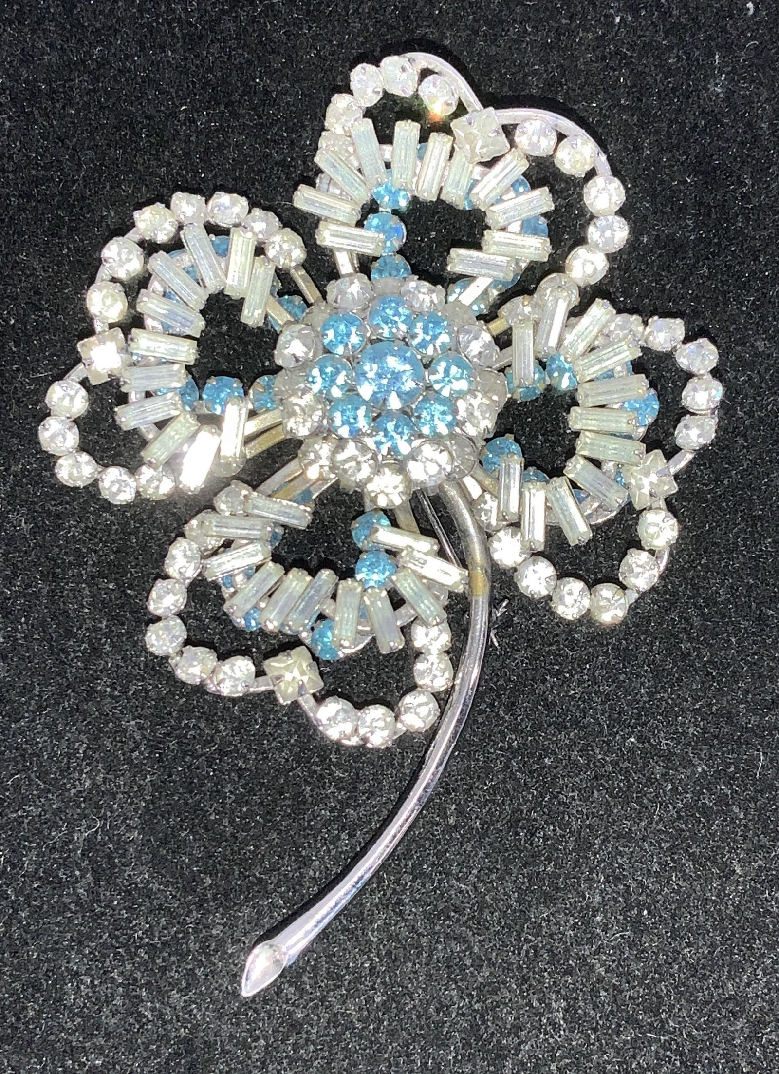 1940s Rhinestone Flower Statement Brooch (1 of 5)