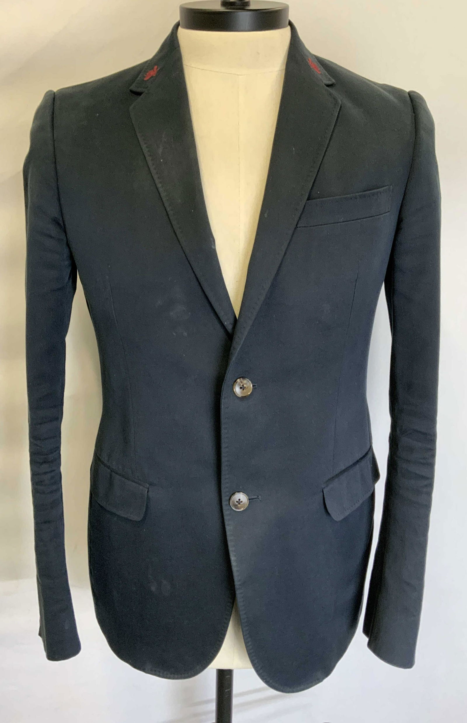 GUCCI Navy Embroidered Lapel Sport jacket (1 of 6)