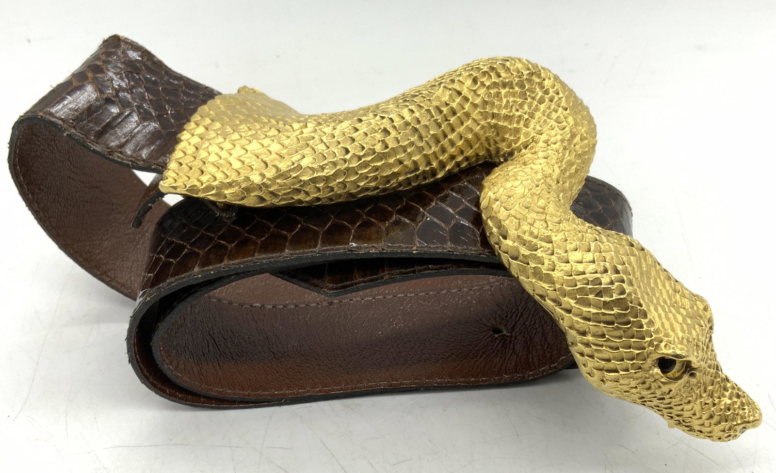 CHRISTOPHER ROSS 24K Gold Dipped Snake Belt (1 of 8)