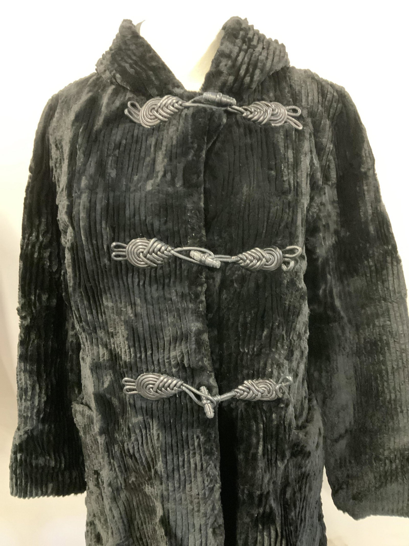 CASSIN NY Plush Black Hooded Winter Coat (1 of 8)