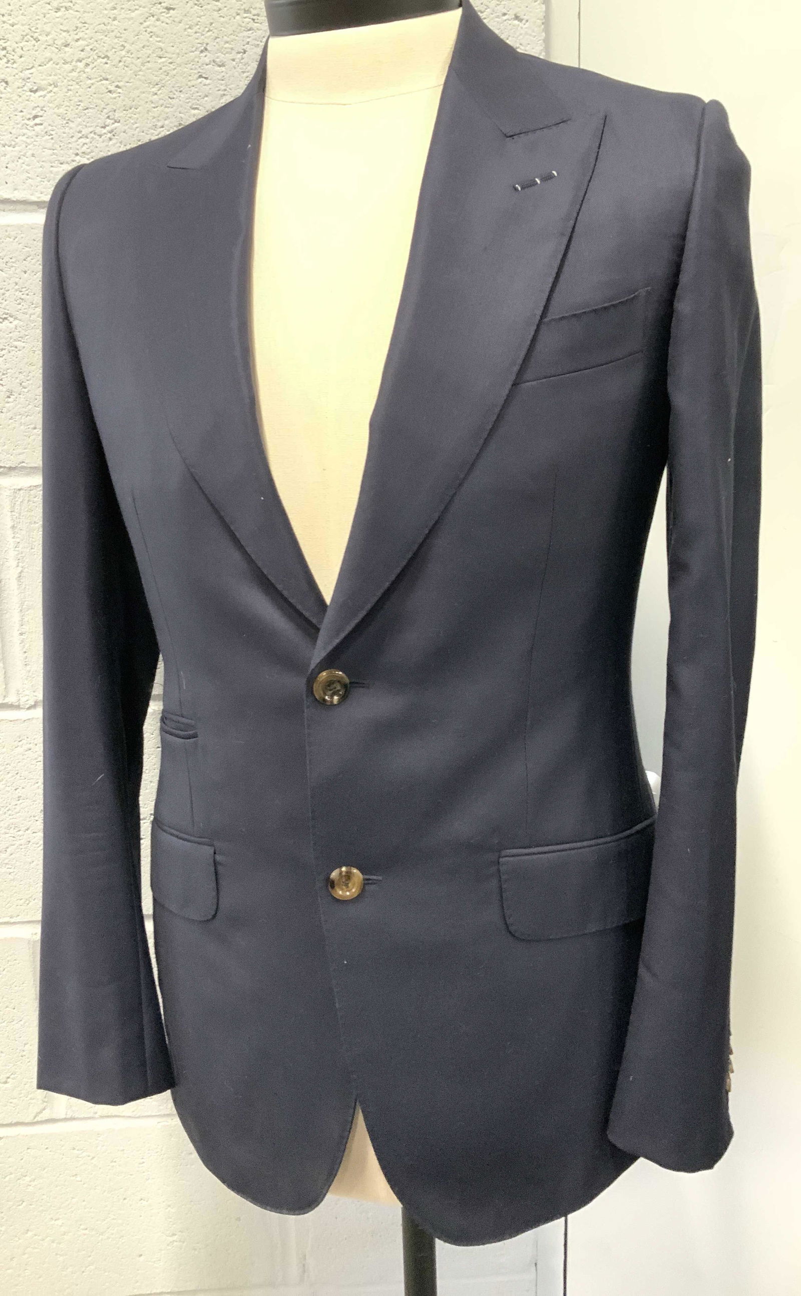 GUCCI ITALY BLUE SILK PANTS SUIT w Floral Lining (1 of 18)