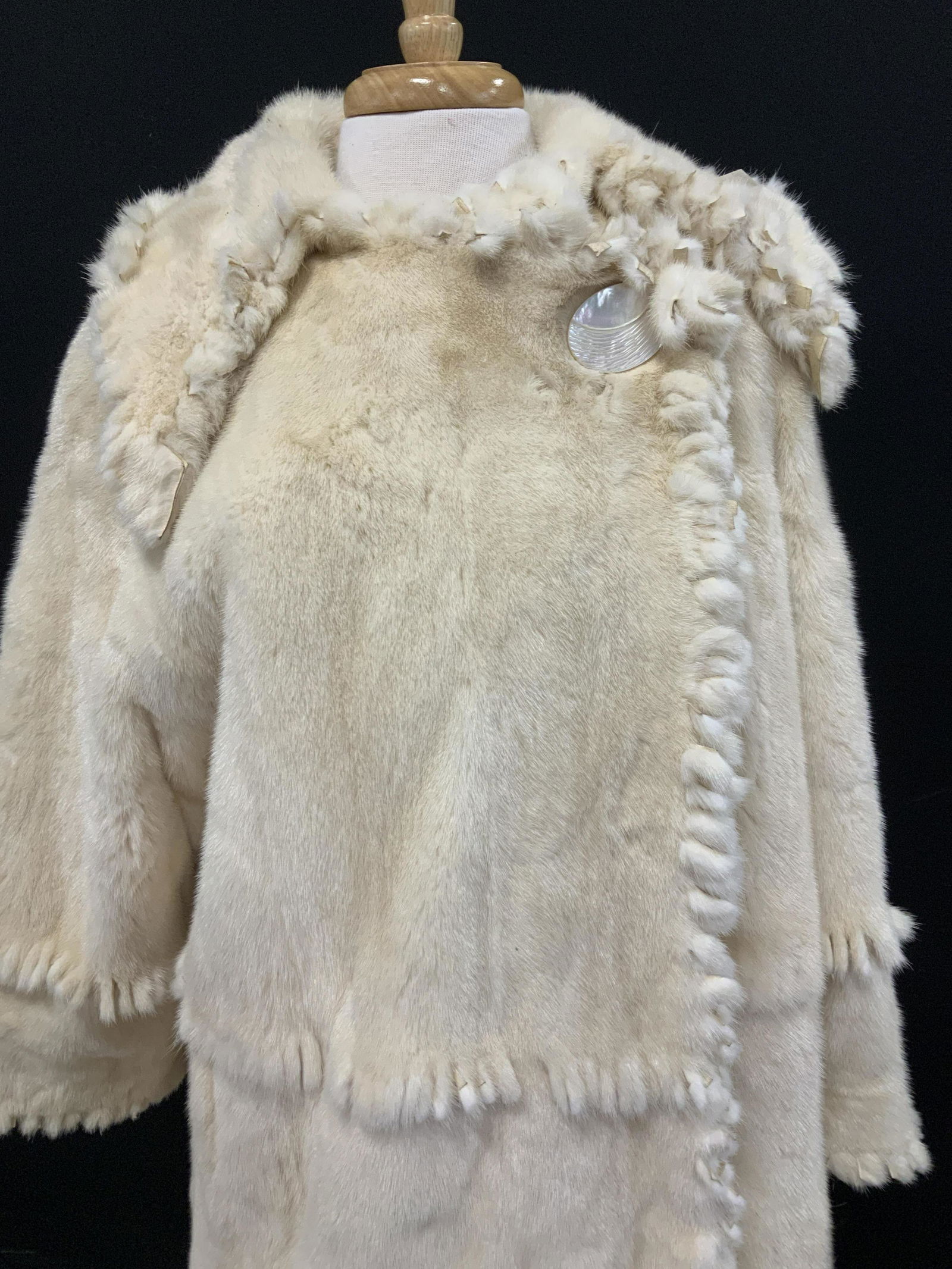Custom Made Dyed Cream Mink Coat (1 of 15)
