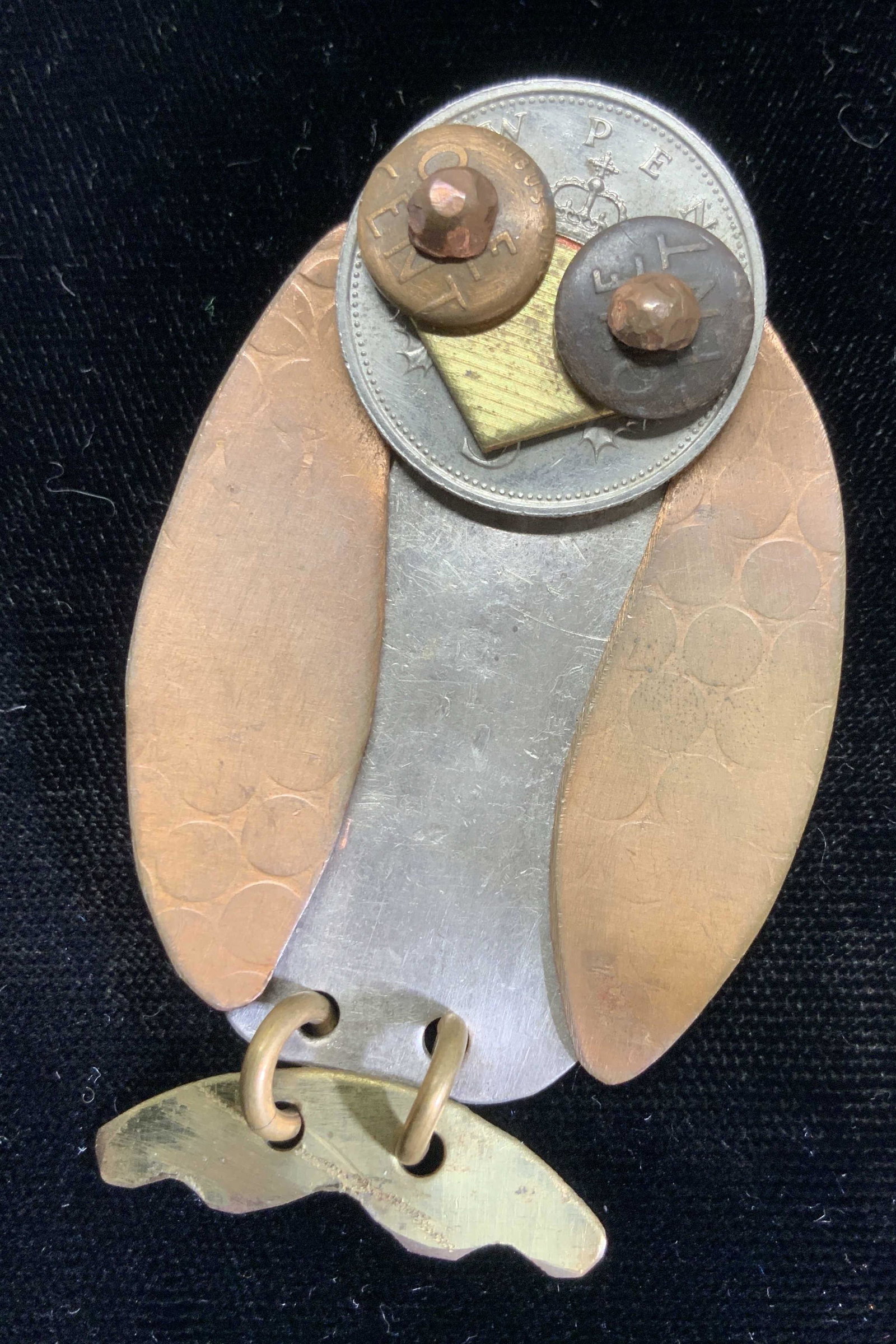 UP Cycled Coin & Copper Owl Pendent (1 of 4)