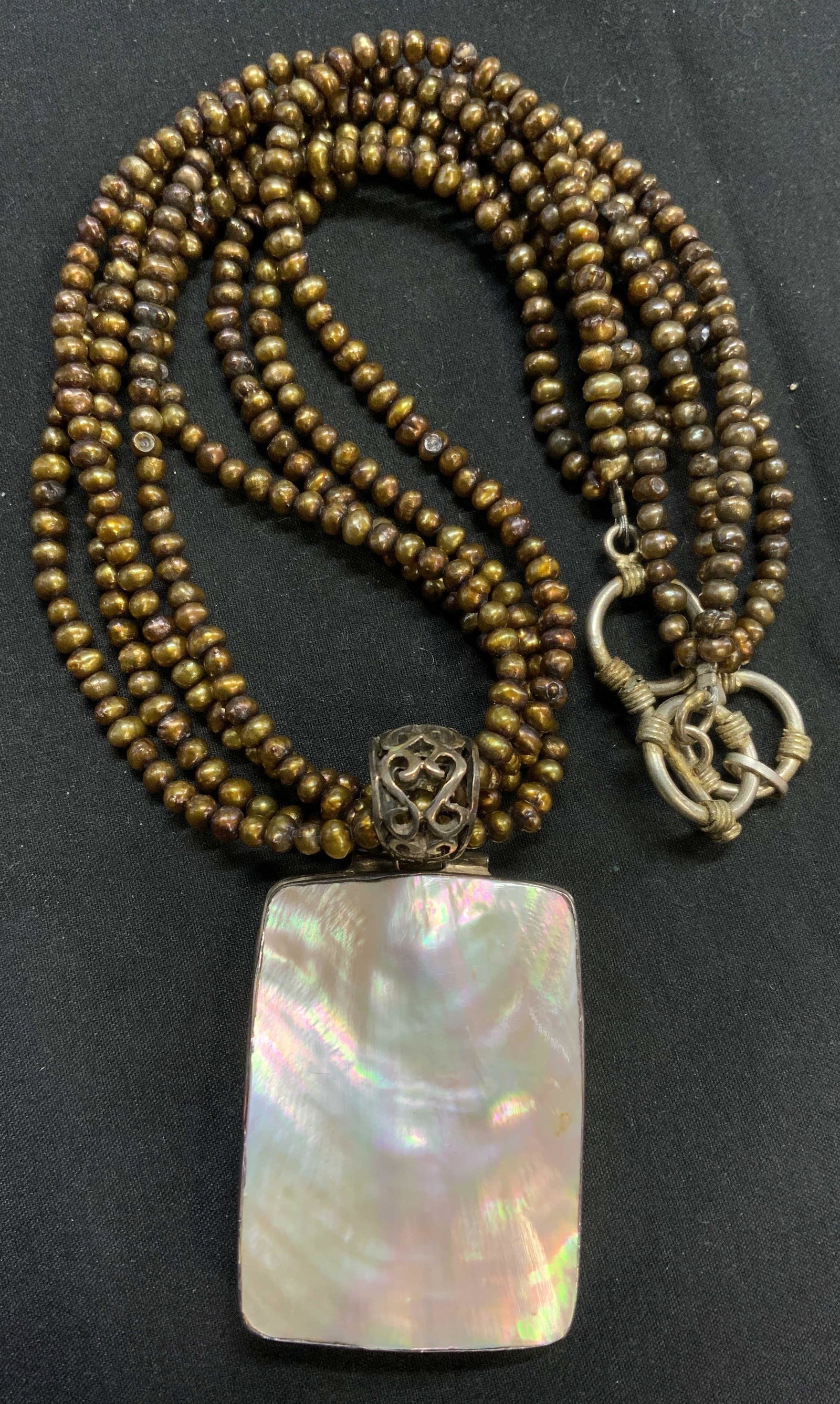 Vintage Mother of Pearl Pendant Necklace (1 of 4)
