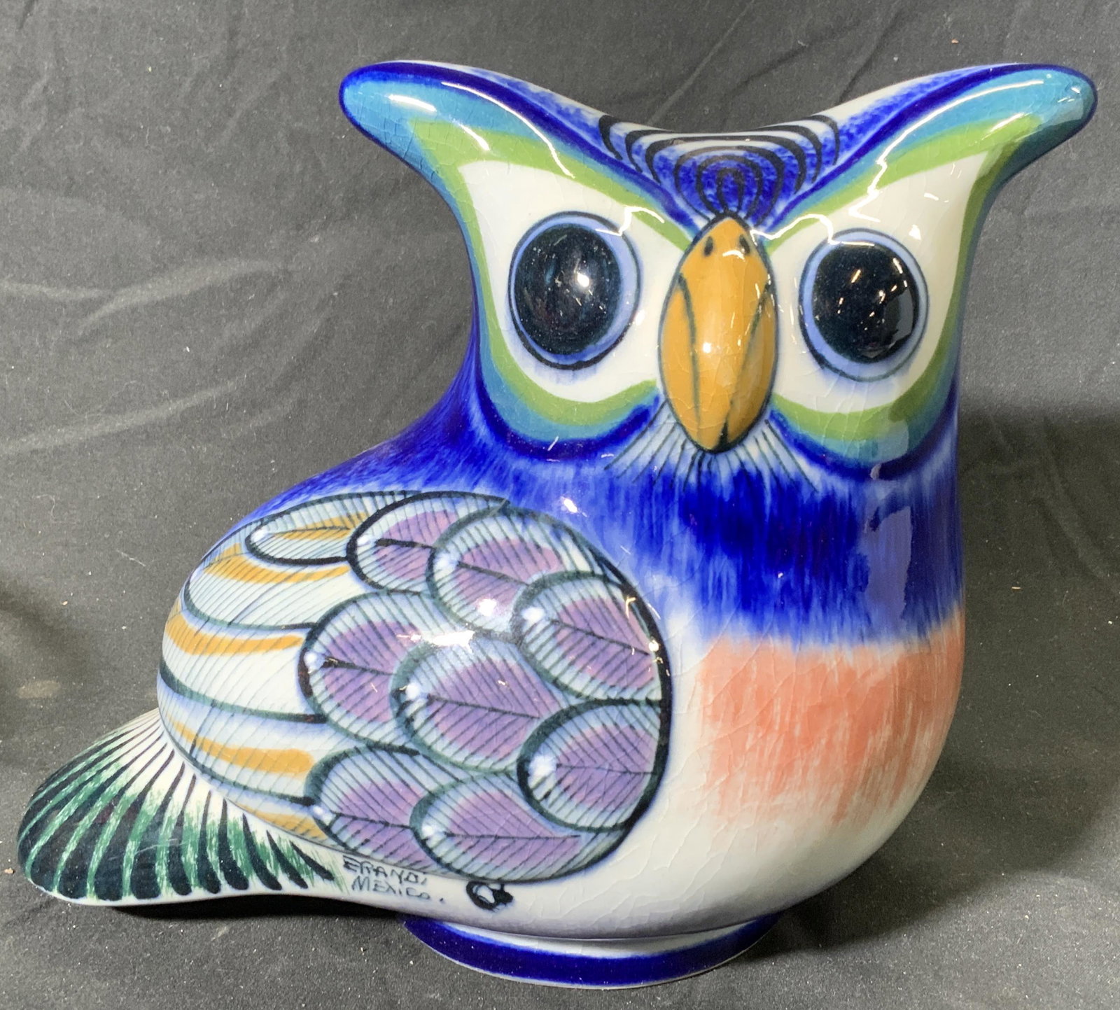 Vintage ERANDI Ceramic Owl Figurine, Mexico (1 of 5)