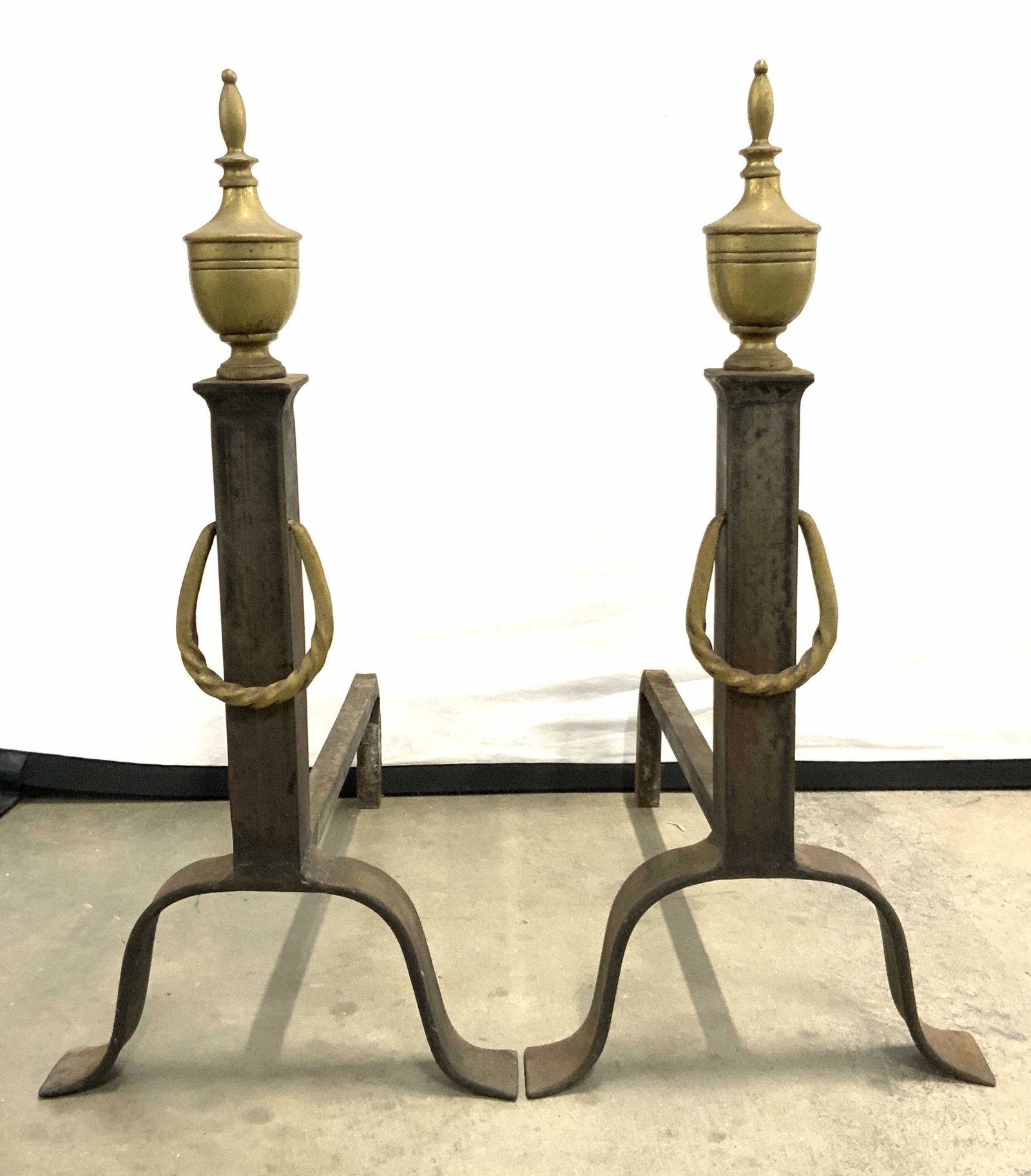 Antique Iron & Brass Fireplace Andirons (1 of 7)