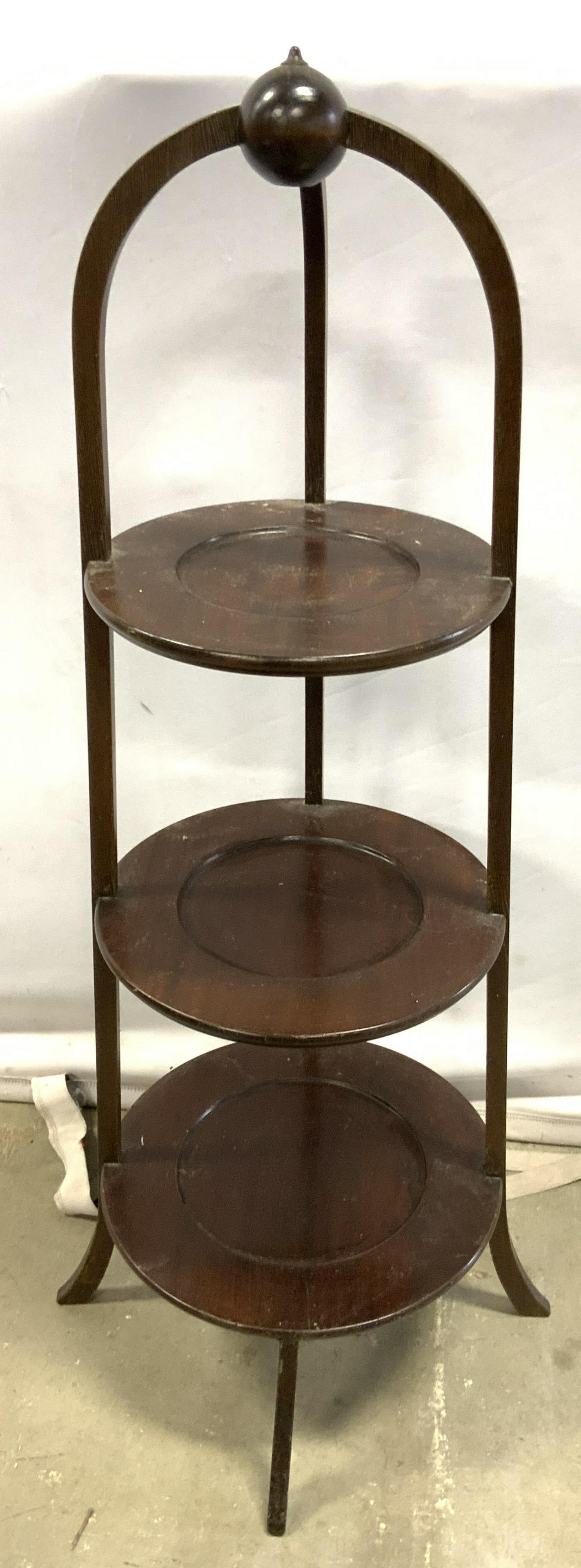 Antique Tri Level Wooden Muffin Stand (1 of 11)