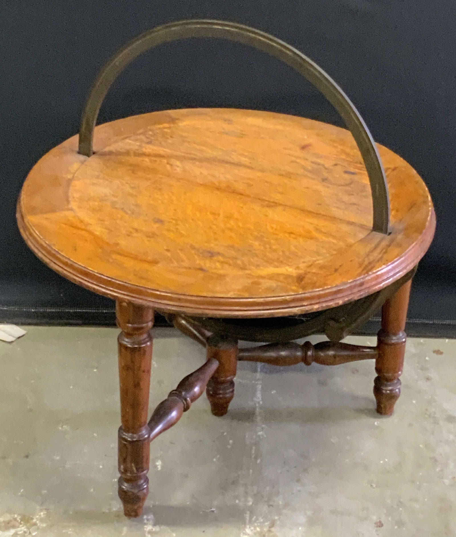 Antique Carved Wood Globe Table: A vintage, possibly antique, up cycled globe table. Metal globe hardware raised off the obverse and underside. Measures approx 23H x 21W in. Property of Time-Life Founder through family descent, Westo