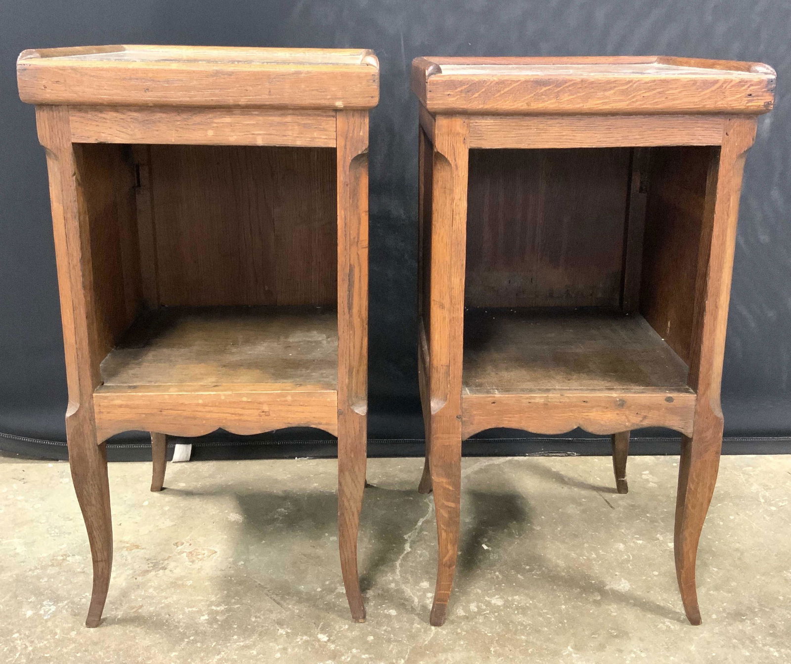 Pair Vintage Stone Top Side Tables (1 of 11)