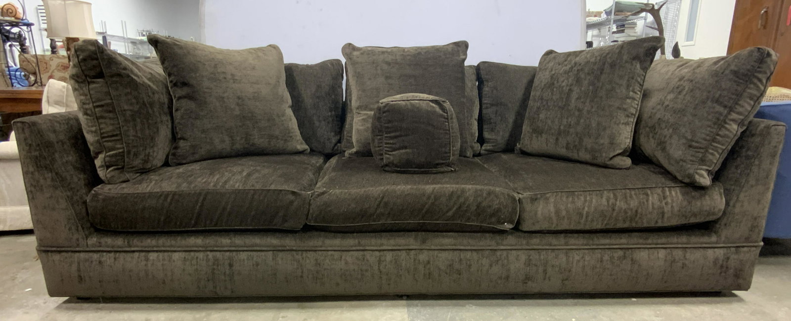 SWAIM FURNITURE Sofa In Brown W Pillows (1 of 10)