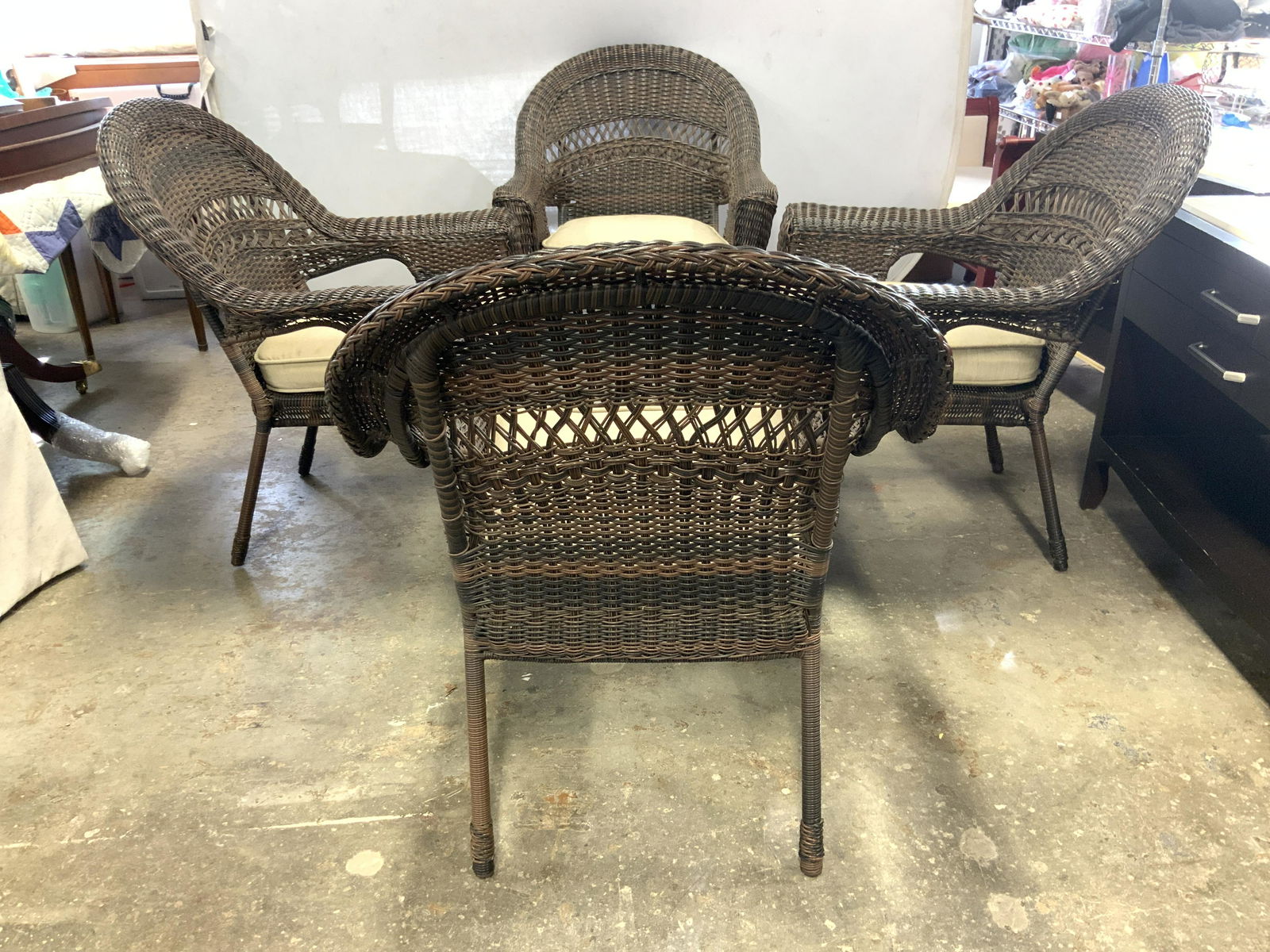 Set 5 Outdoor Wicker Table & Chair Set (1 of 11)