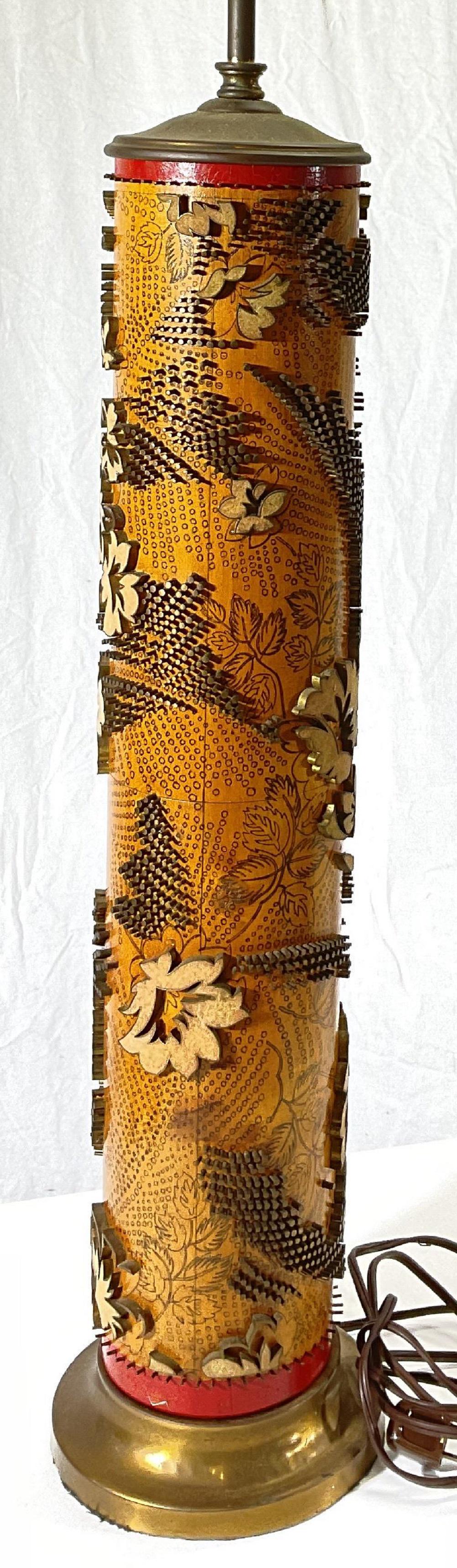 Large Antique Wallpaper Printing Roller Lamp (1 of 8)