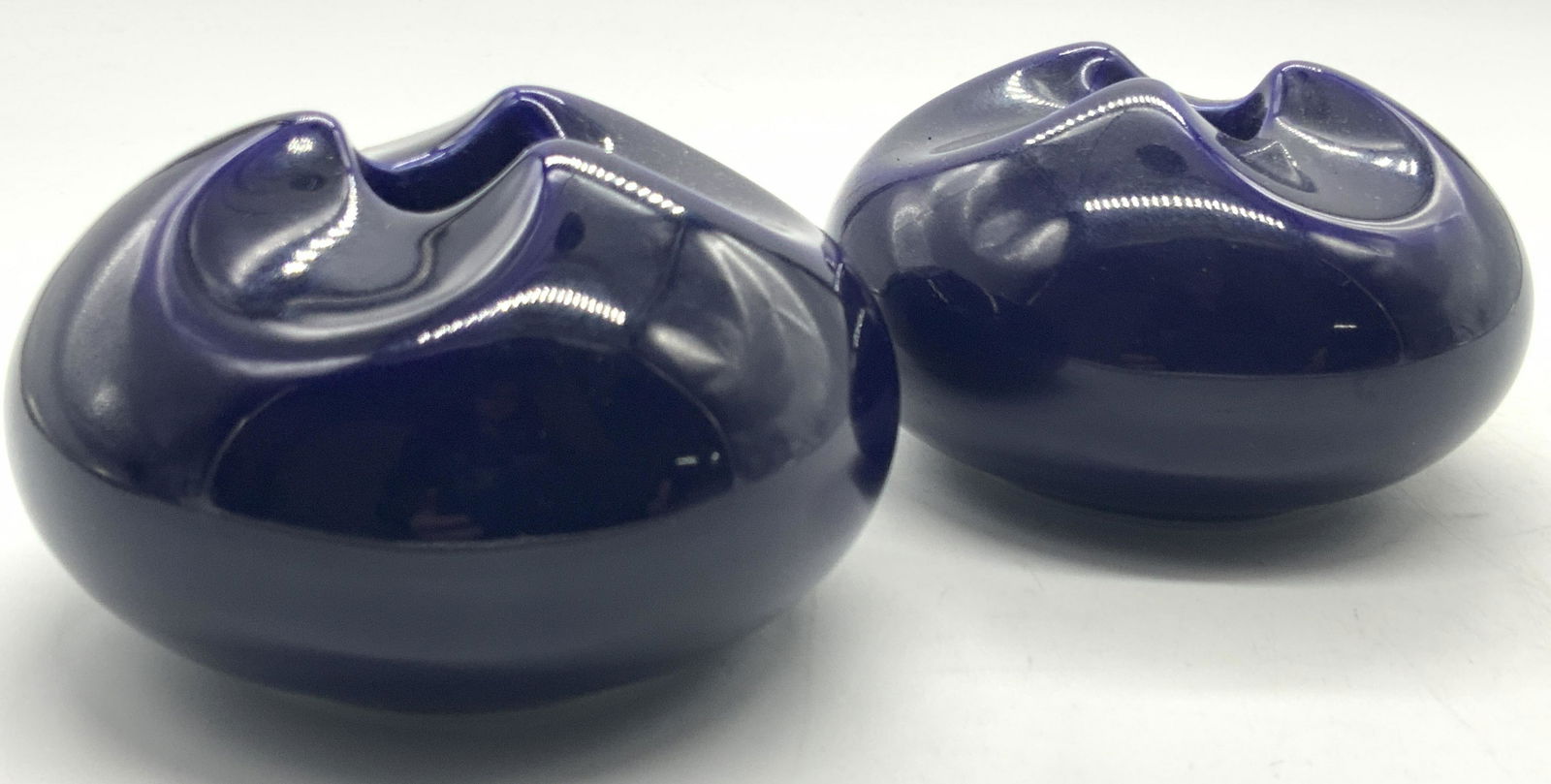 Pair Cobalt Blue Ceramic Candle Holders (1 of 5)