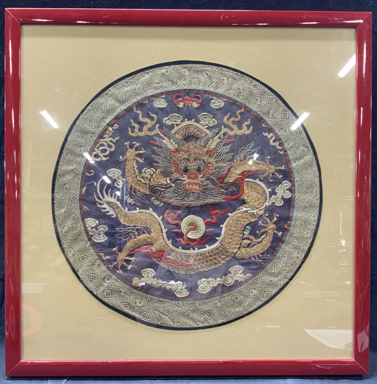 Asian Style Hand Embroidered Dragon Textile Art (1 of 10)