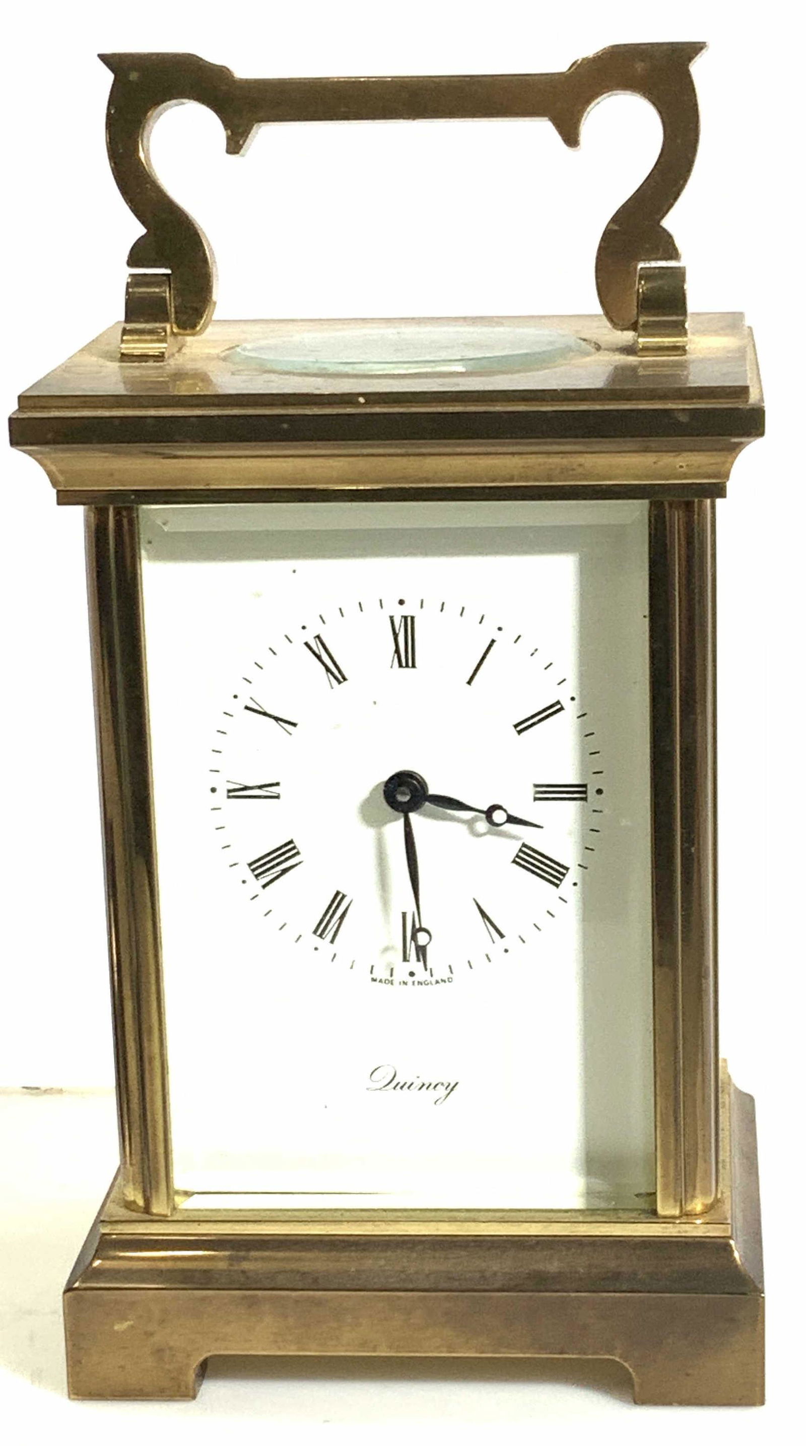 Quincy Heavy Brass Carriage Clock, Sgn , England (1 of 7)