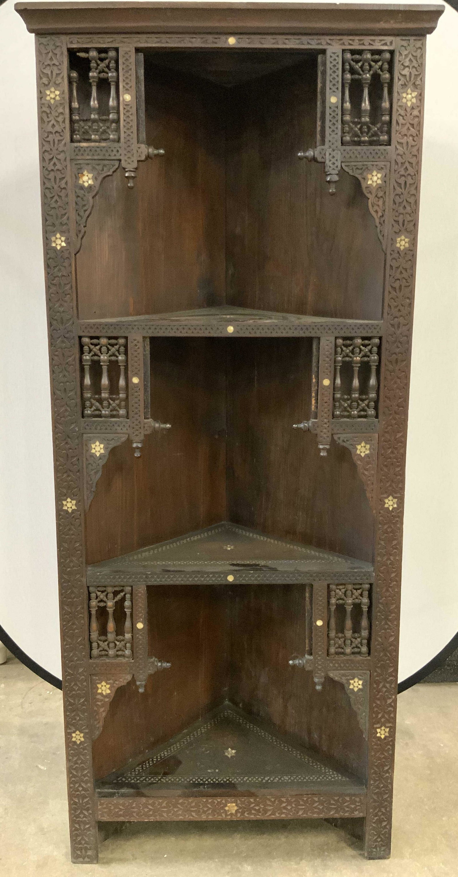 Antq Syrian Corner Shelf W Mother Of Pearl Detail (1 of 10)