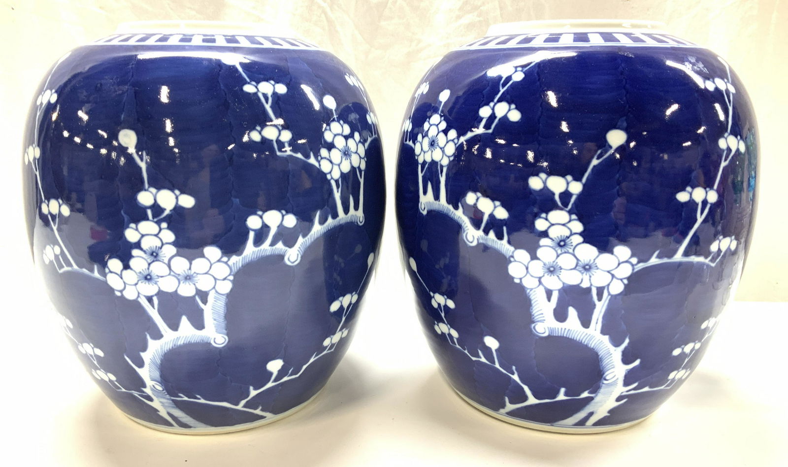 Pair Blossom Motif porcelain Ginger Jars/Planters (1 of 5)