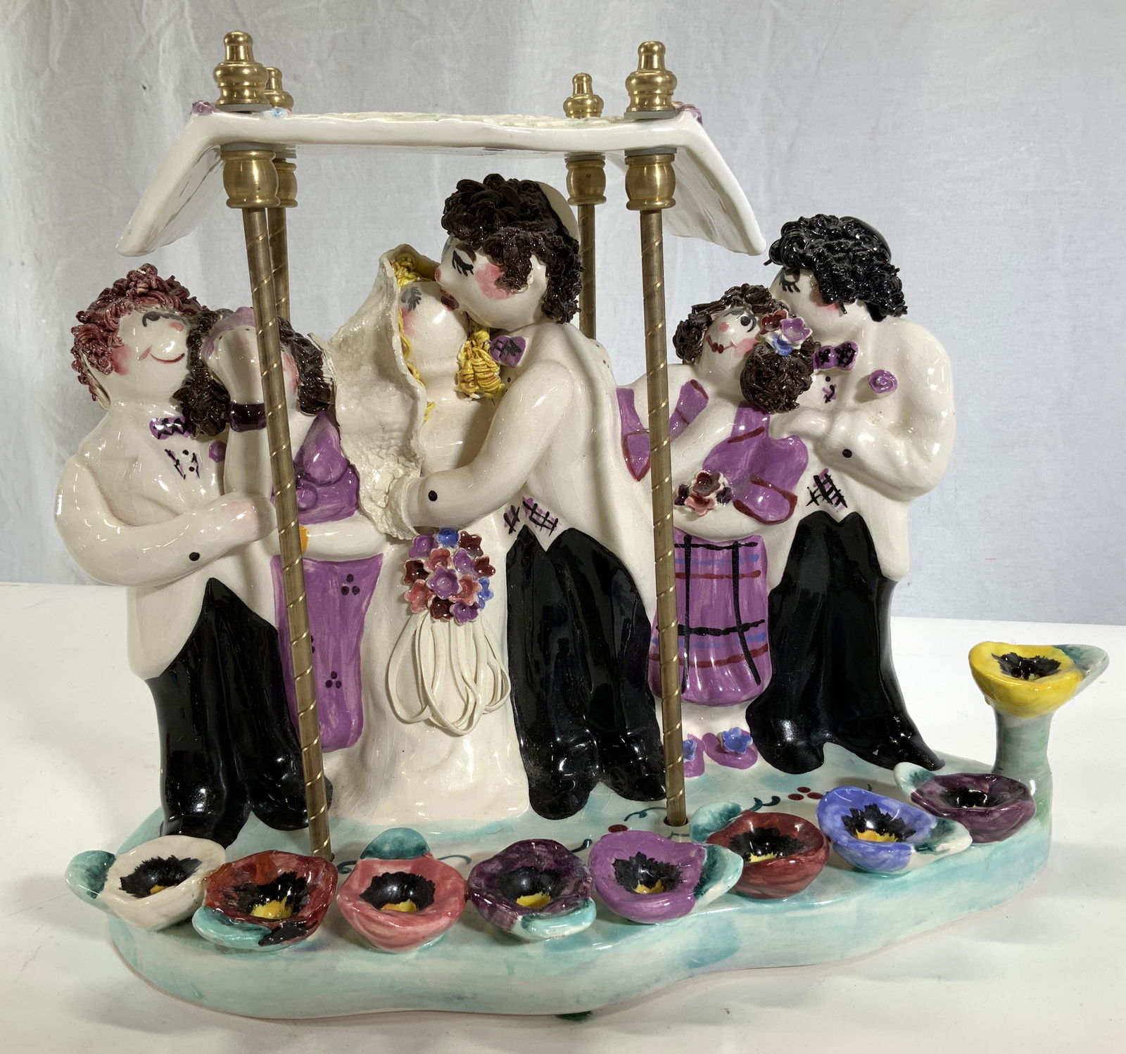Sgn BRANAH LAYAH Whimsical Ceramic Wedding Menorah (1 of 13)