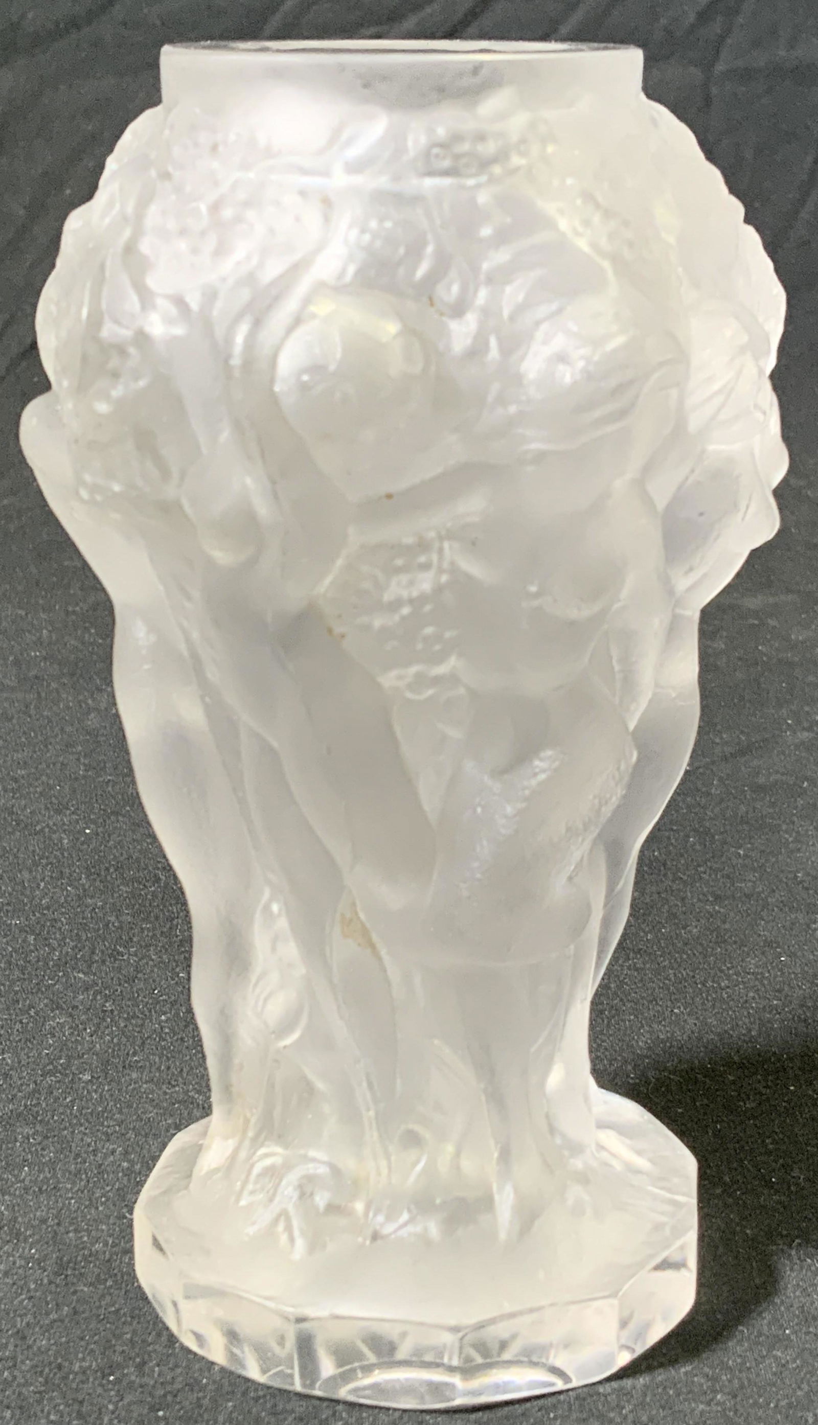 Antique LALIQUE Signed Frosted Crystal Bud Vase (1 of 5)