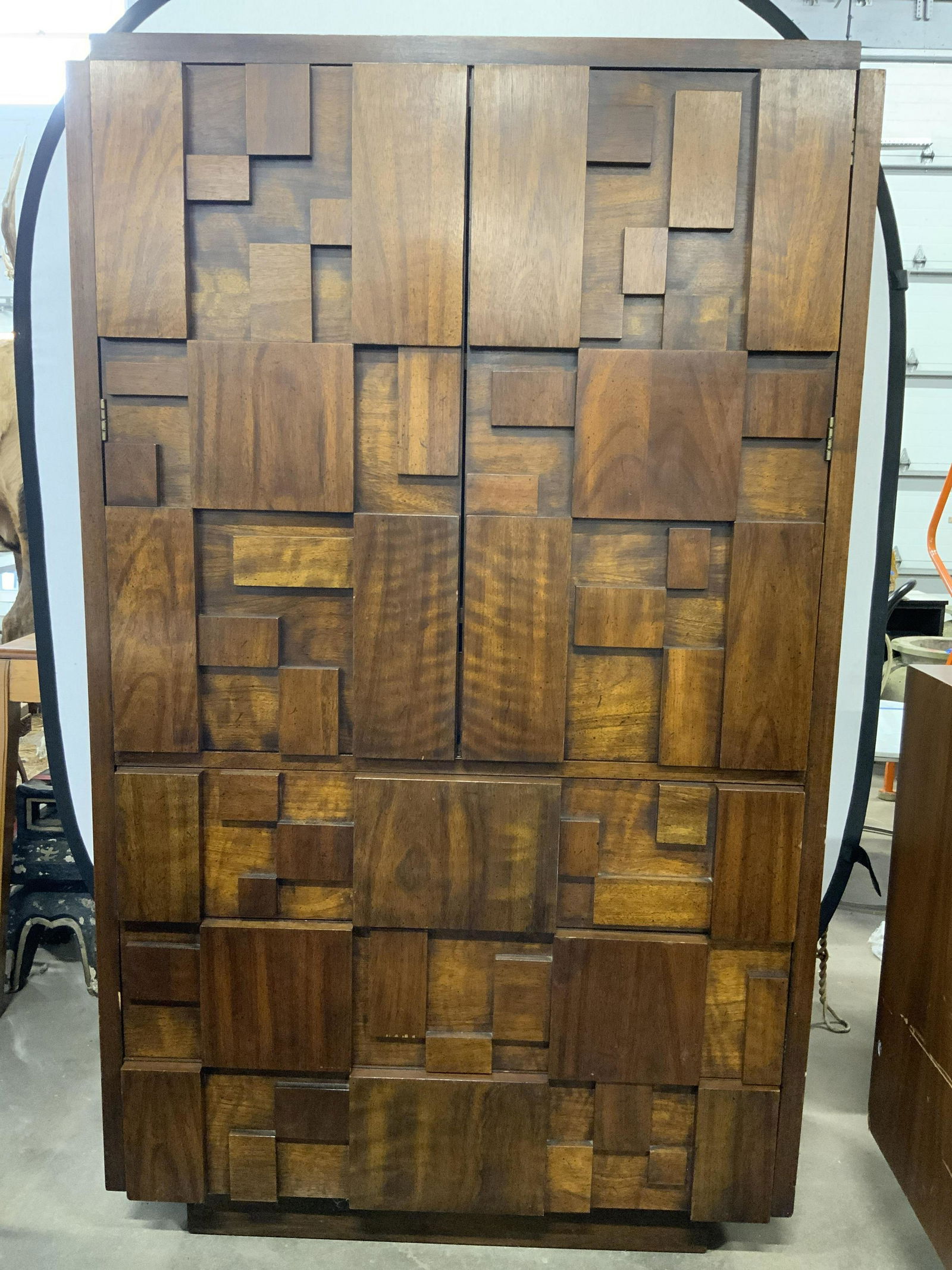 Paul Evans LANE Brutalist MCM Wood Tall Boy Dresser (1 of 10)