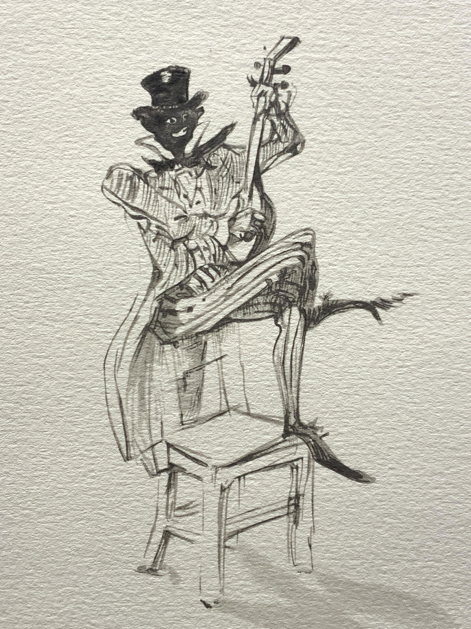 ATTR THE MINSTREL By Toulouse Lautrec Signed Litho (1 of 9)