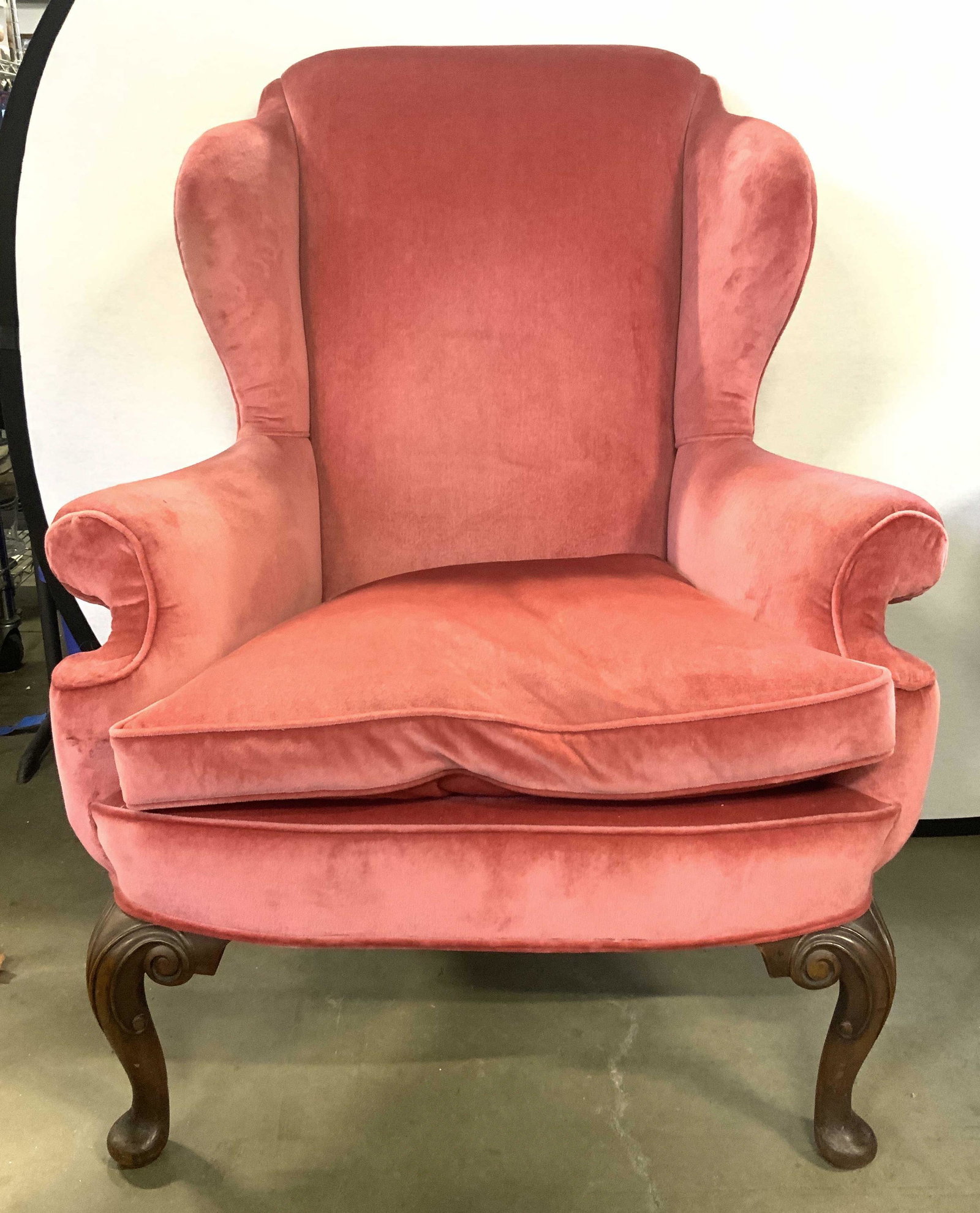 Vintage Wingback Queen Anne Armchair (1 of 10)
