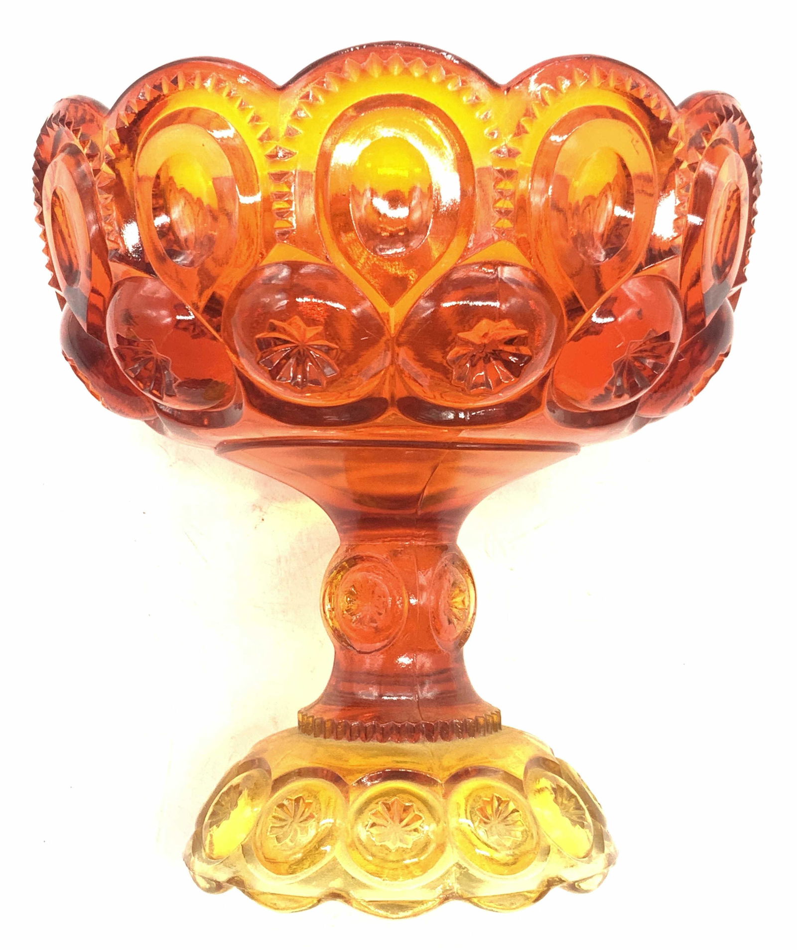 Vintage Amberina Glass Pedestal Footed Compote (1 of 8)