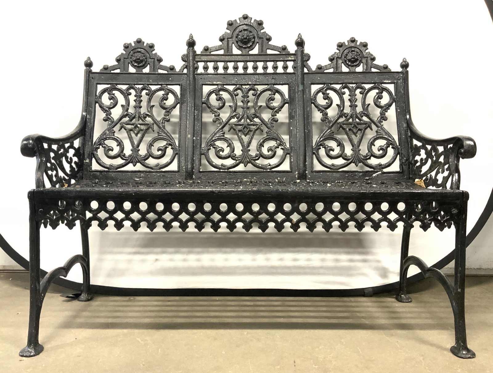 Antq Victorian Cast Iron Garden Bench (1 of 11)