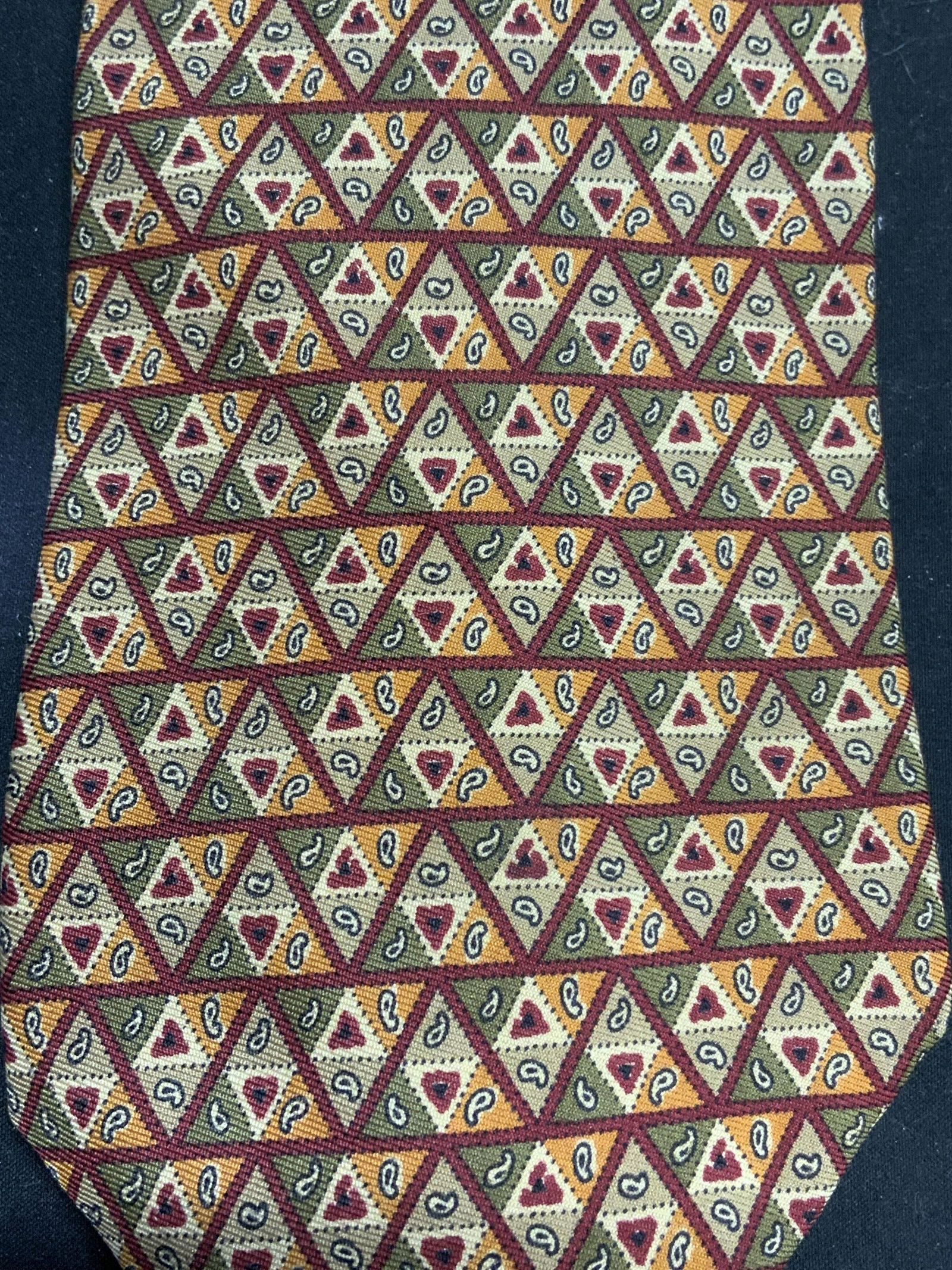 Vintage BURBERRY Beige Multi Print Silk Tie (1 of 4)