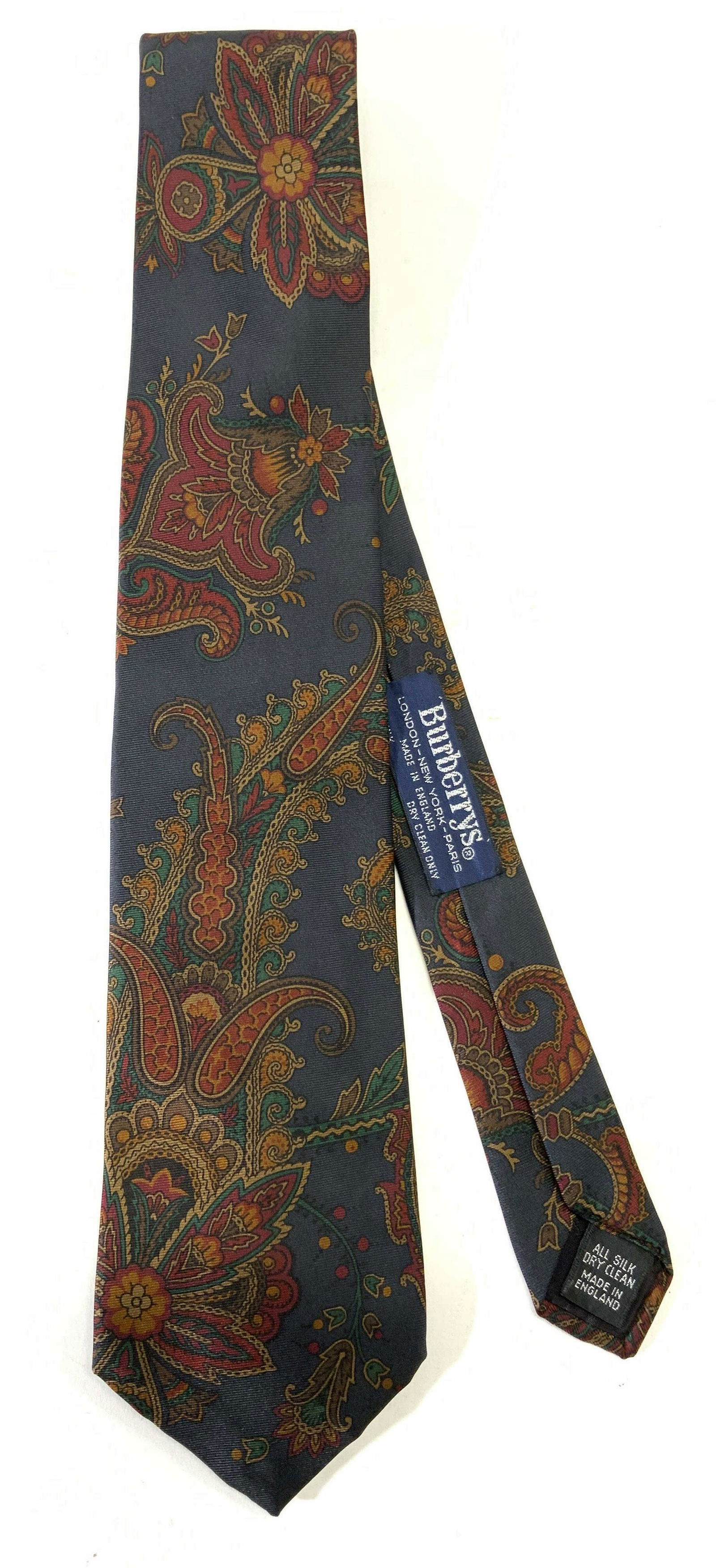 Vintage BURBERRY Black Multi Paisley Silk Tie (1 of 4)