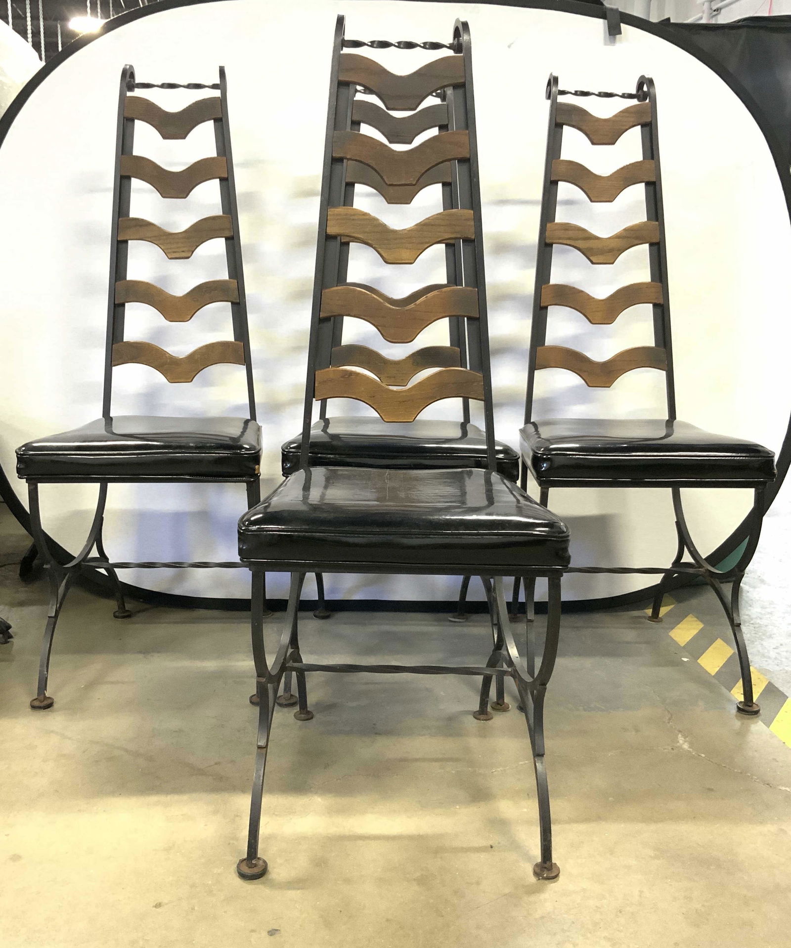 Y & S UPHOLSTERING CO Set 4 Tall Back Chairs (1 of 9)
