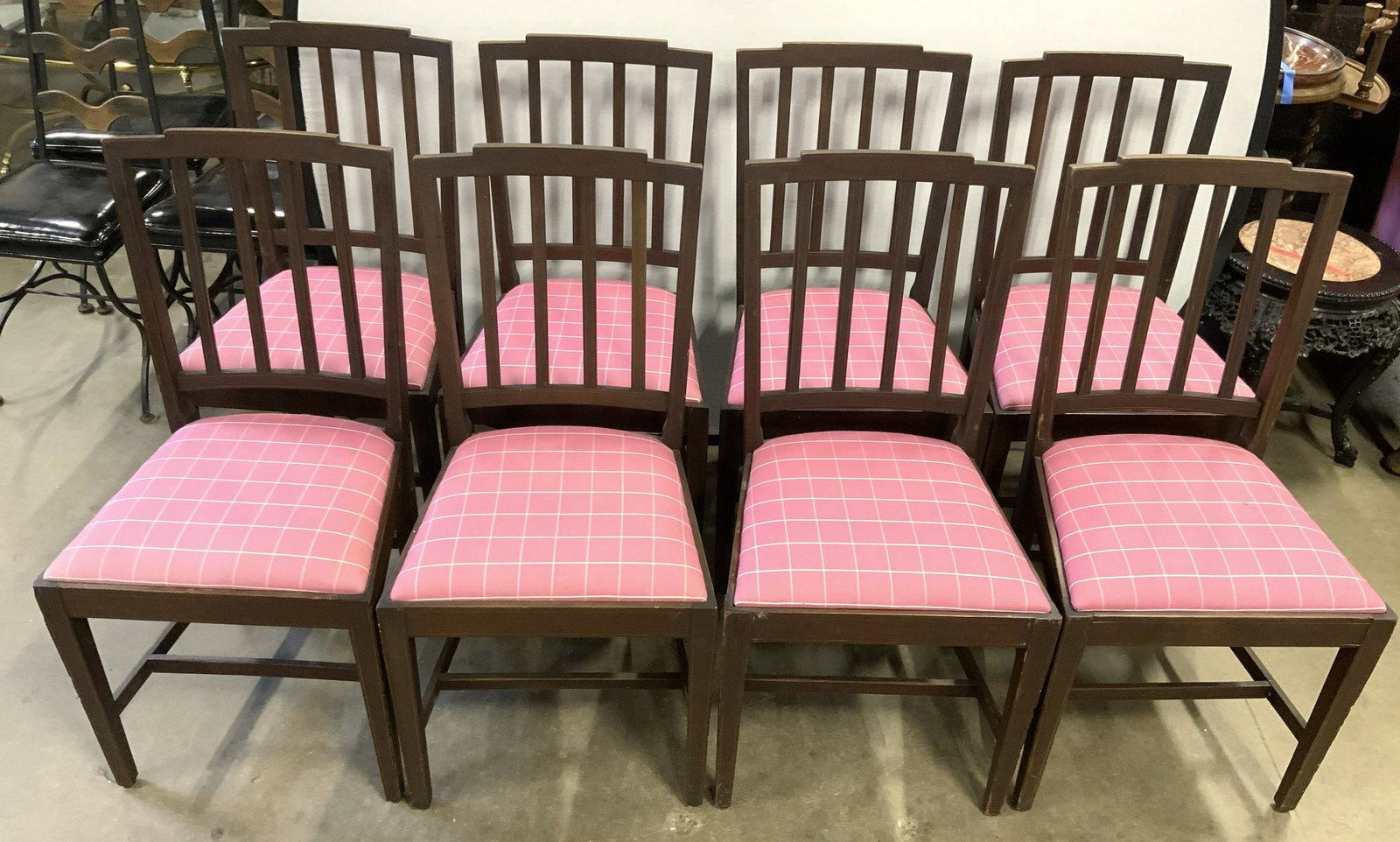 Set 8 Vintage Wooden Side Chairs (1 of 10)