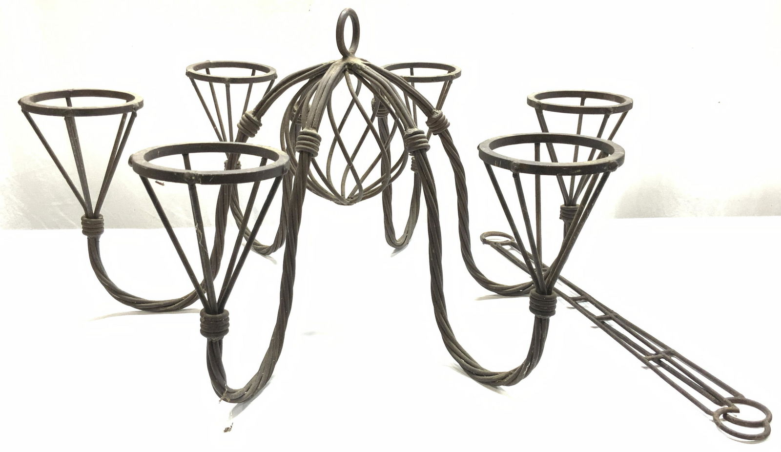Antique Six Arm Iron Chandelier (1 of 16)