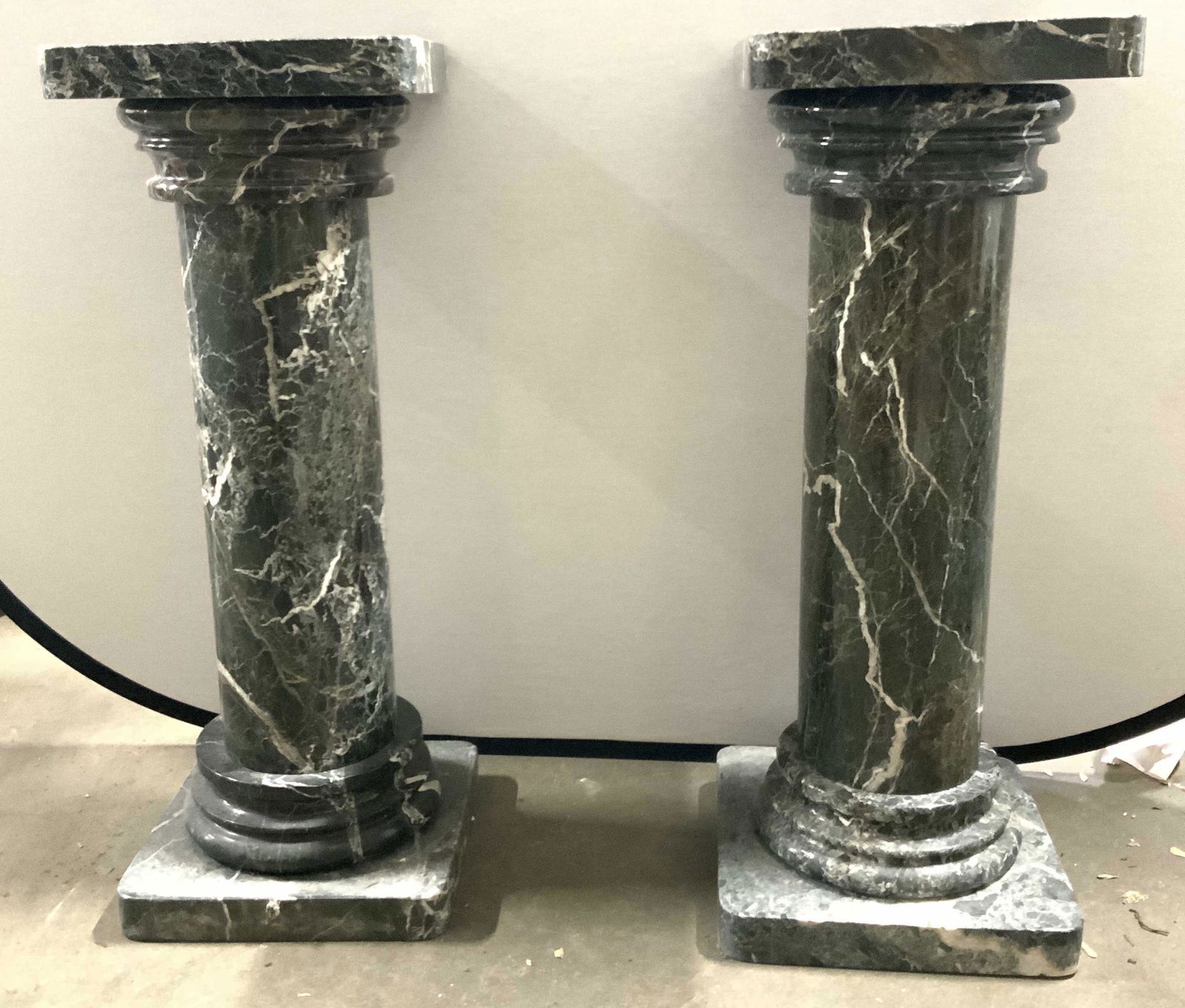 Pair Green Marble Pedestals (1 of 10)