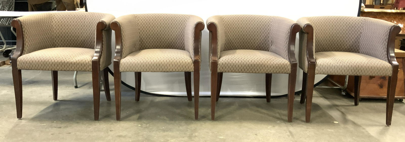 AGI INDUSTRIES Set 4 Barrel Back Armchairs (1 of 10)