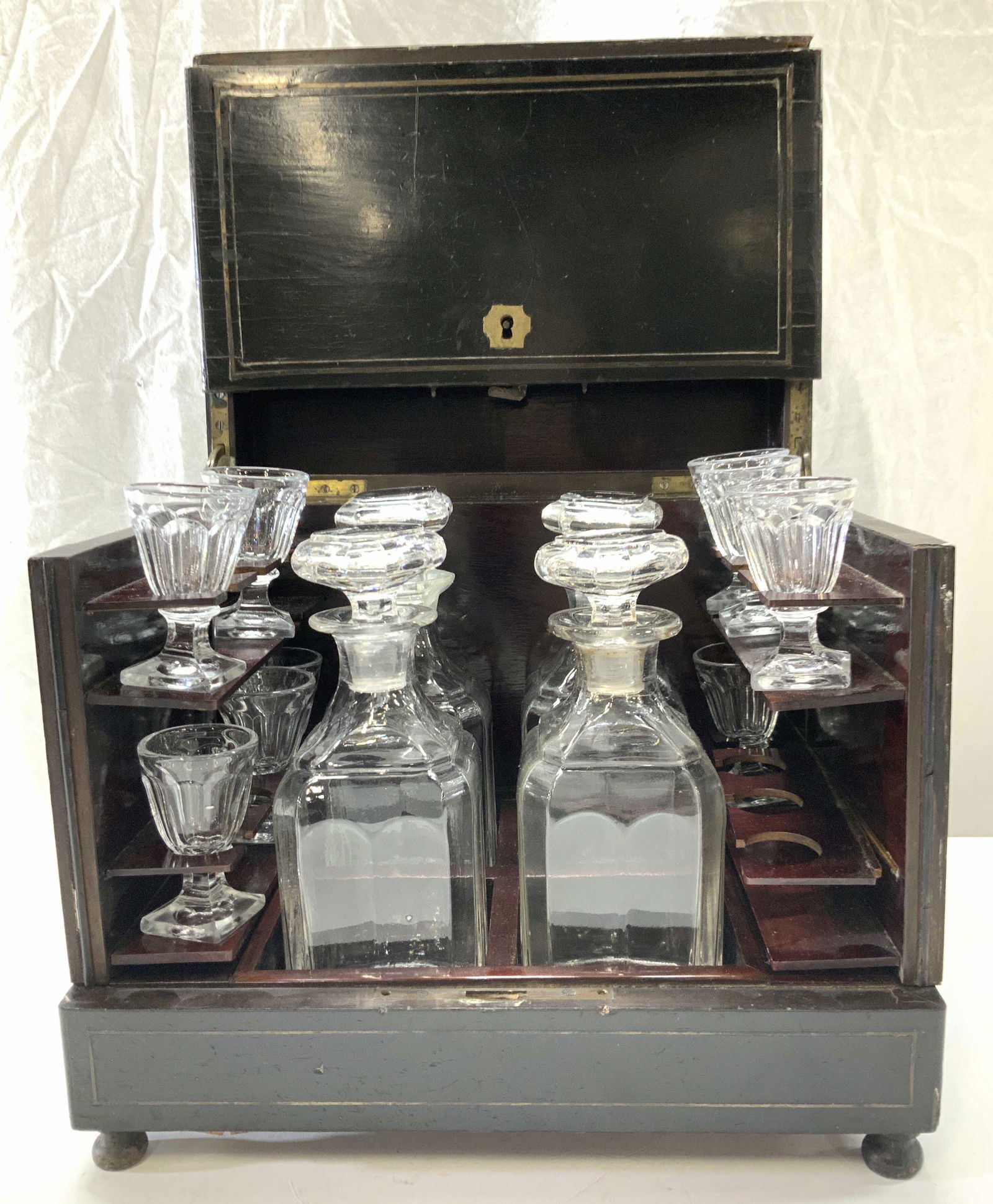 Antique 19th C French Regency Rosewood Tantalus (1 of 11)