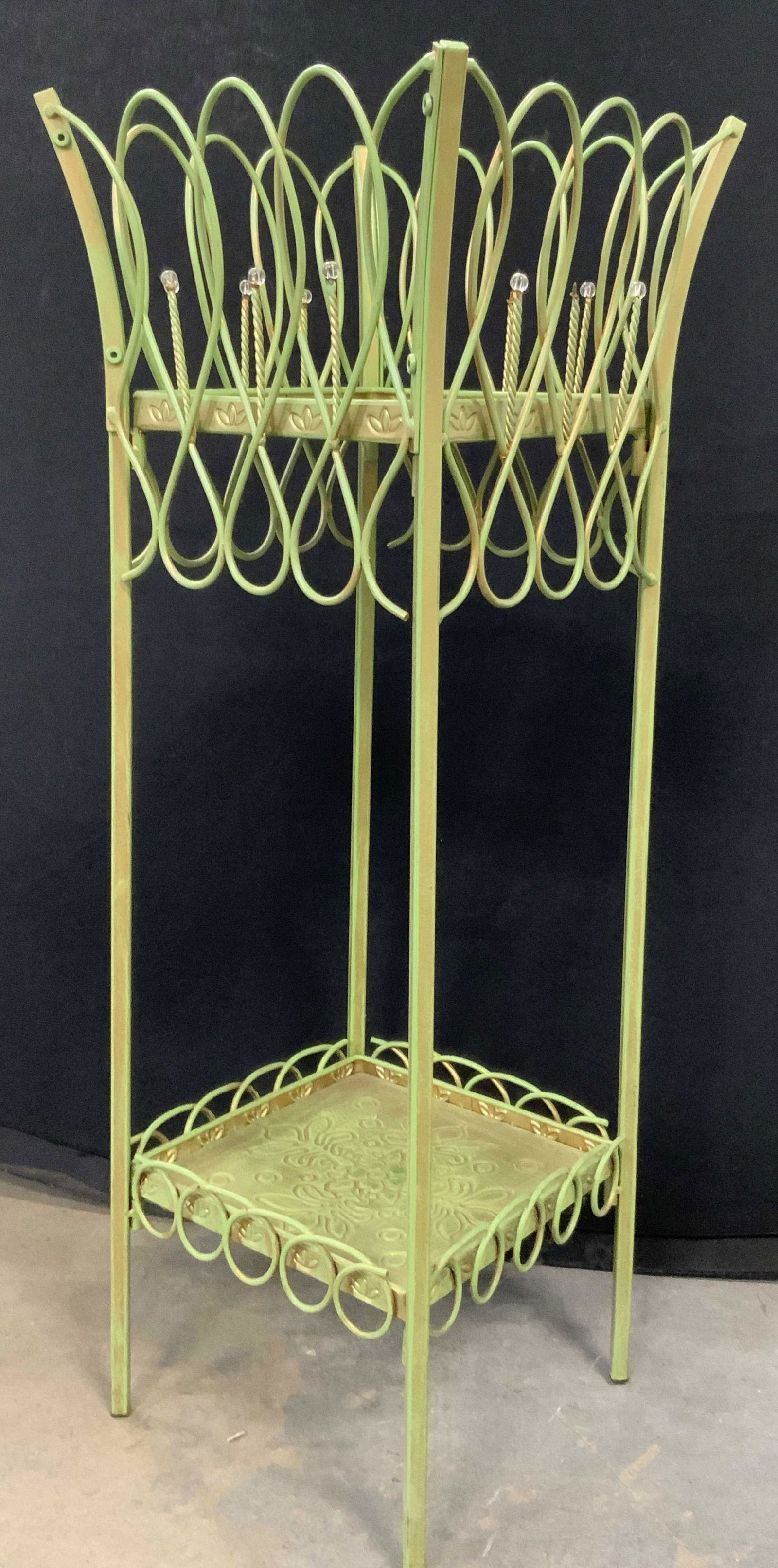 Vintage Floral Motif Two Tier Metal Plant Stand (1 of 11)