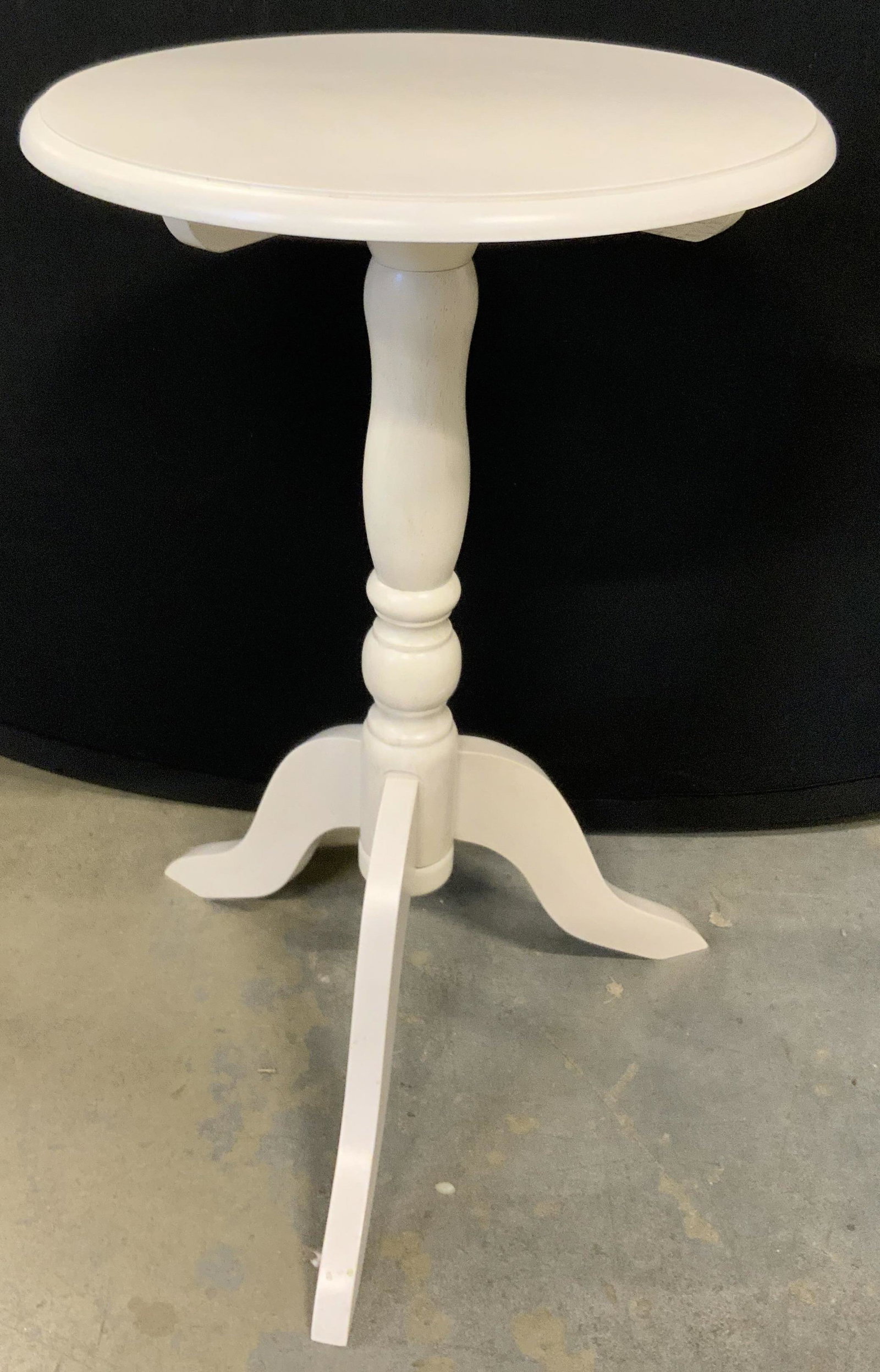 White Wooden Pedestal Side Table (1 of 10)