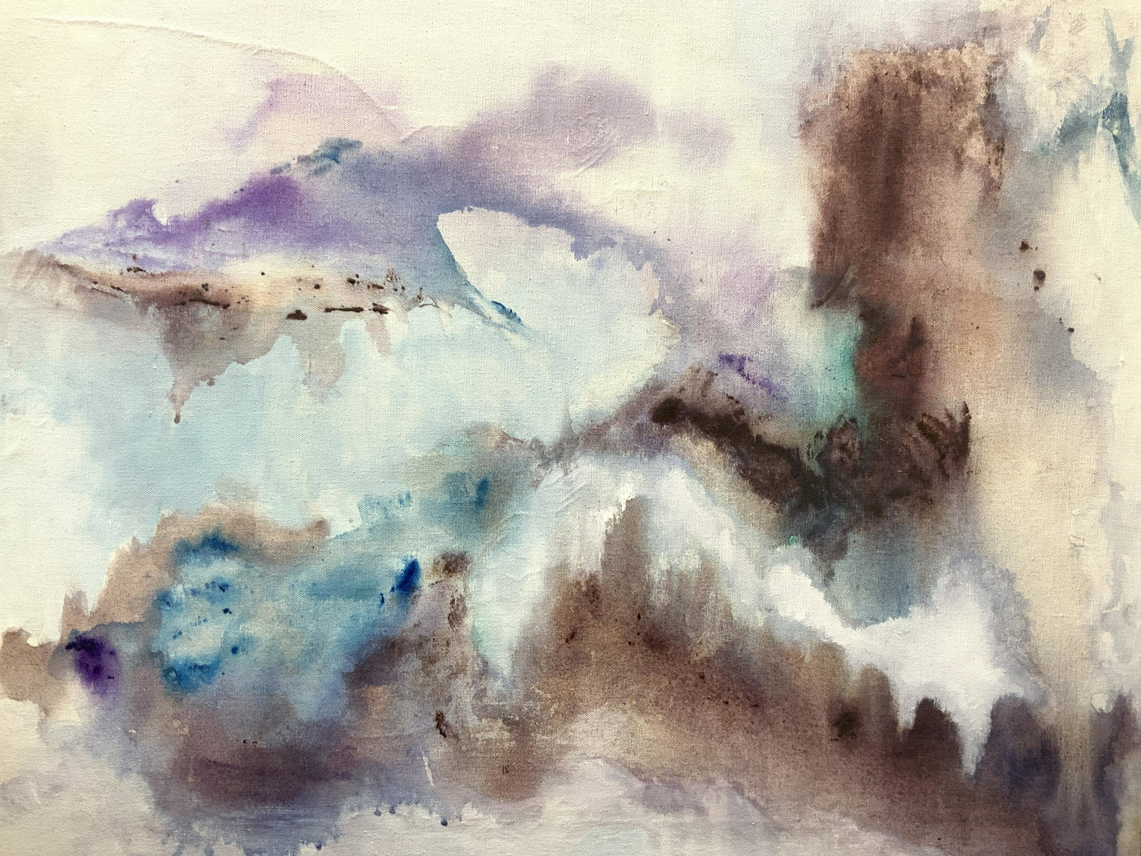 Nancy Goldberg Signed Abstract Painting On Canvas (1 of 8)