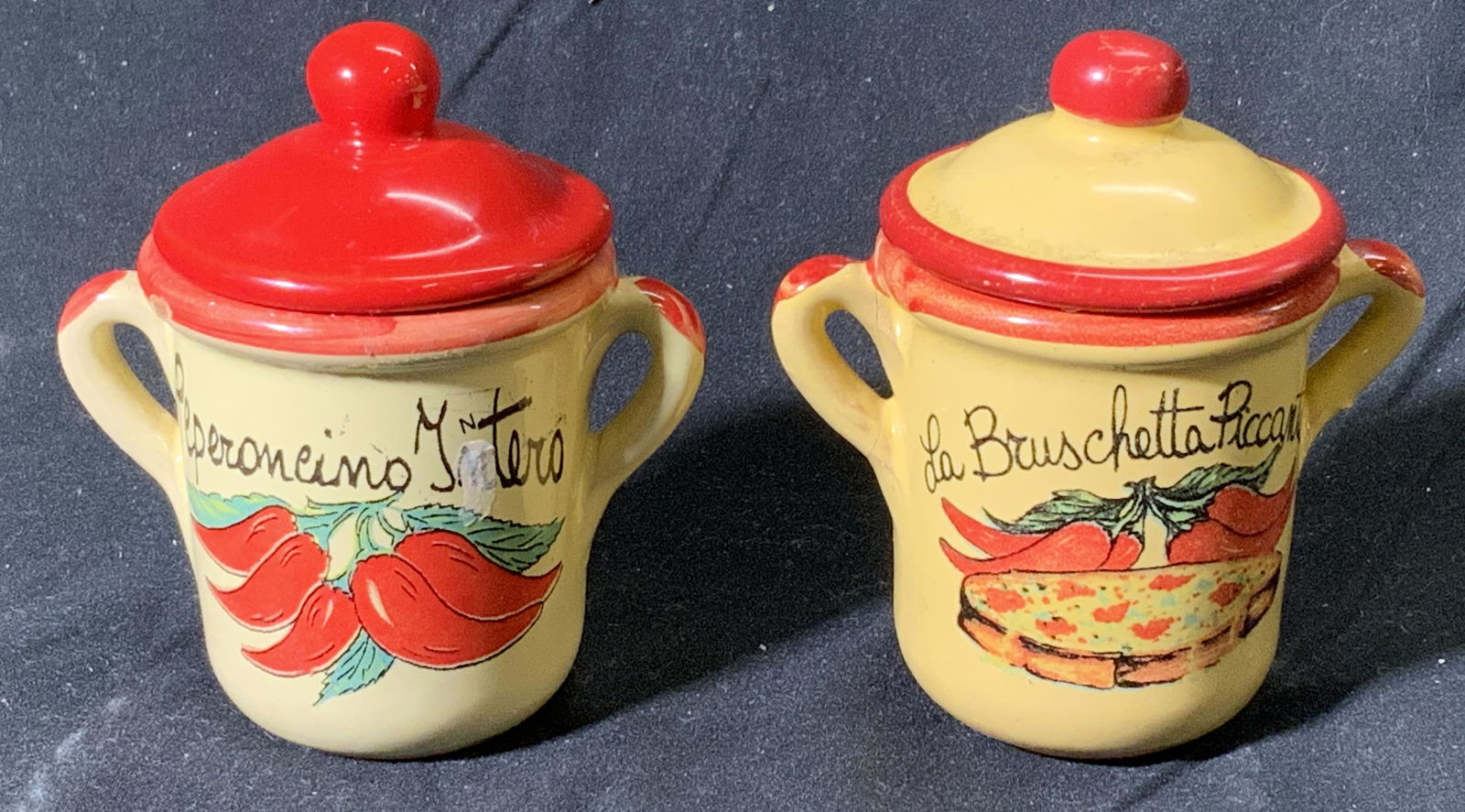 Pair of Pottery Spice Jars with Lids, Italy (1 of 6)
